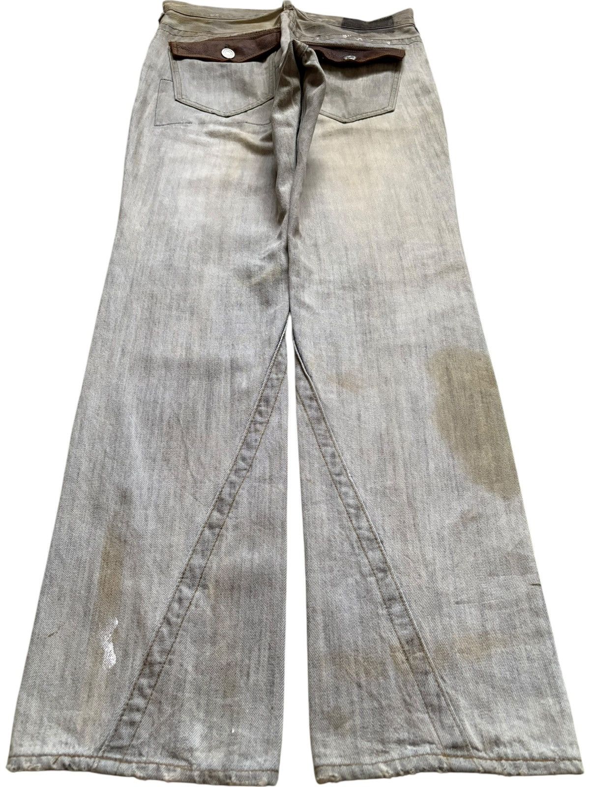 Japanese Brand Vintage Japanese Brand Paint Rusty Mud Wash Ripped Jeans Size US 32 / EU 48 - 2 Thumbnail