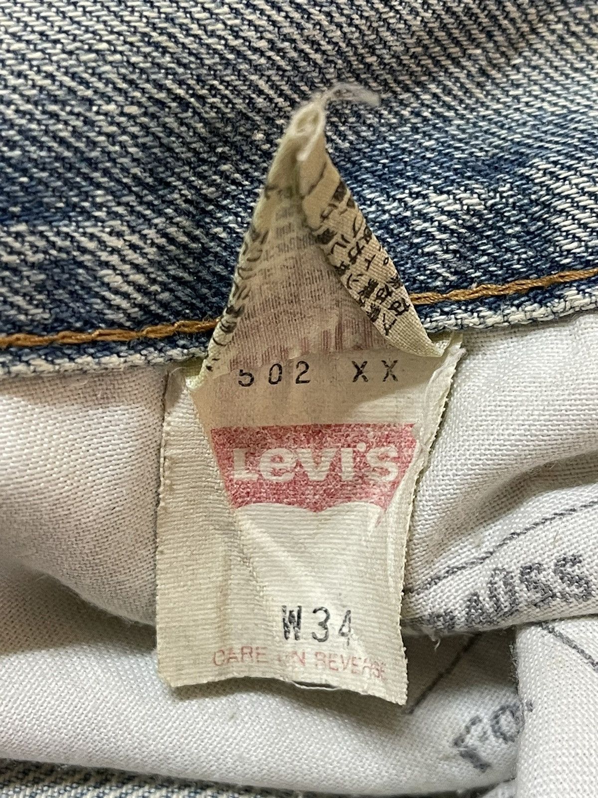 Levi's Vintage 80s Levis 502 Mud Wash Distressed Relaxed Straight Size US 33 - 10 Thumbnail