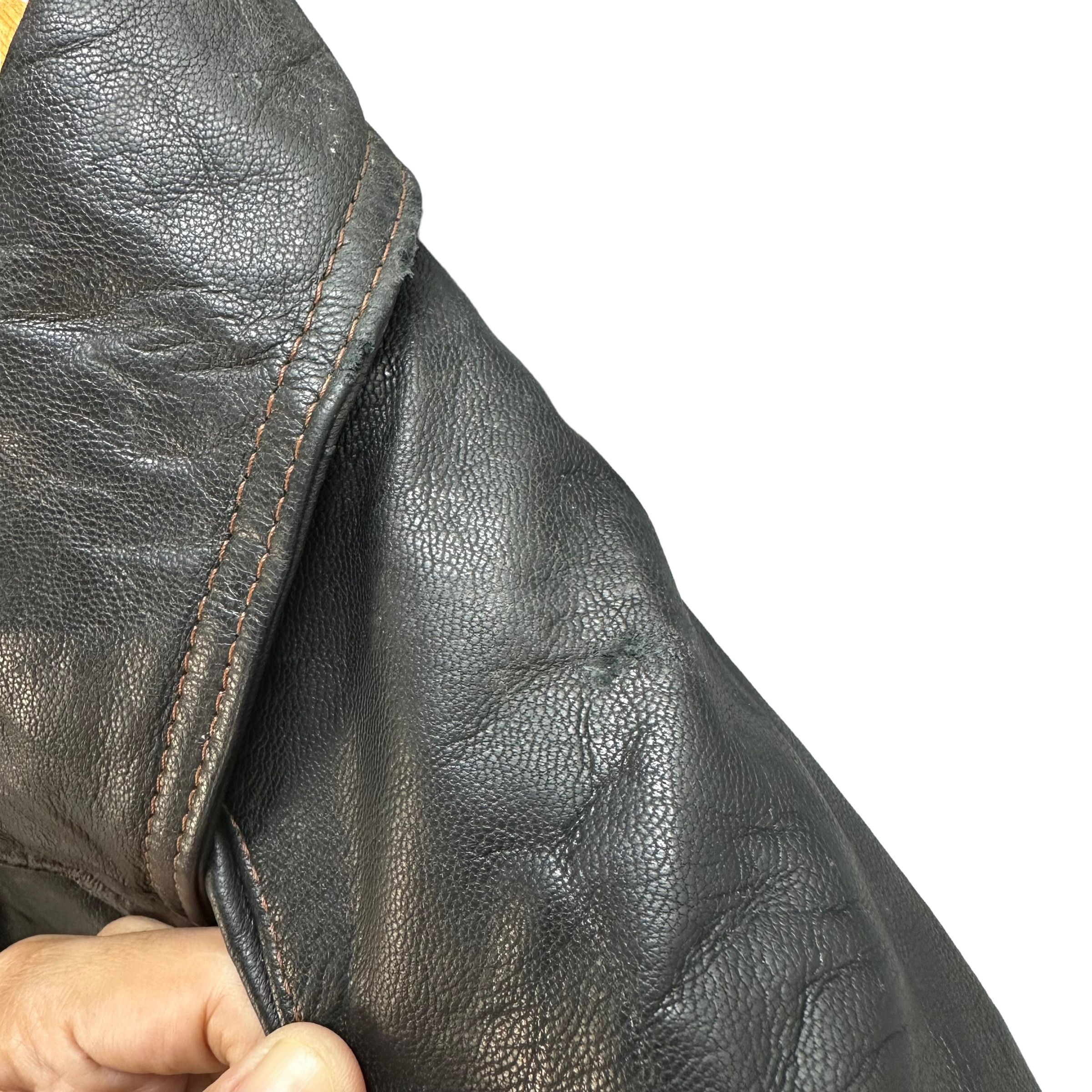 Vintage STRATH CONAR ITALIAN MODE 4 POCKET LEATHER JACKET #8990-46 Size US L / EU 52-54 / 3 - 11 Thumbnail