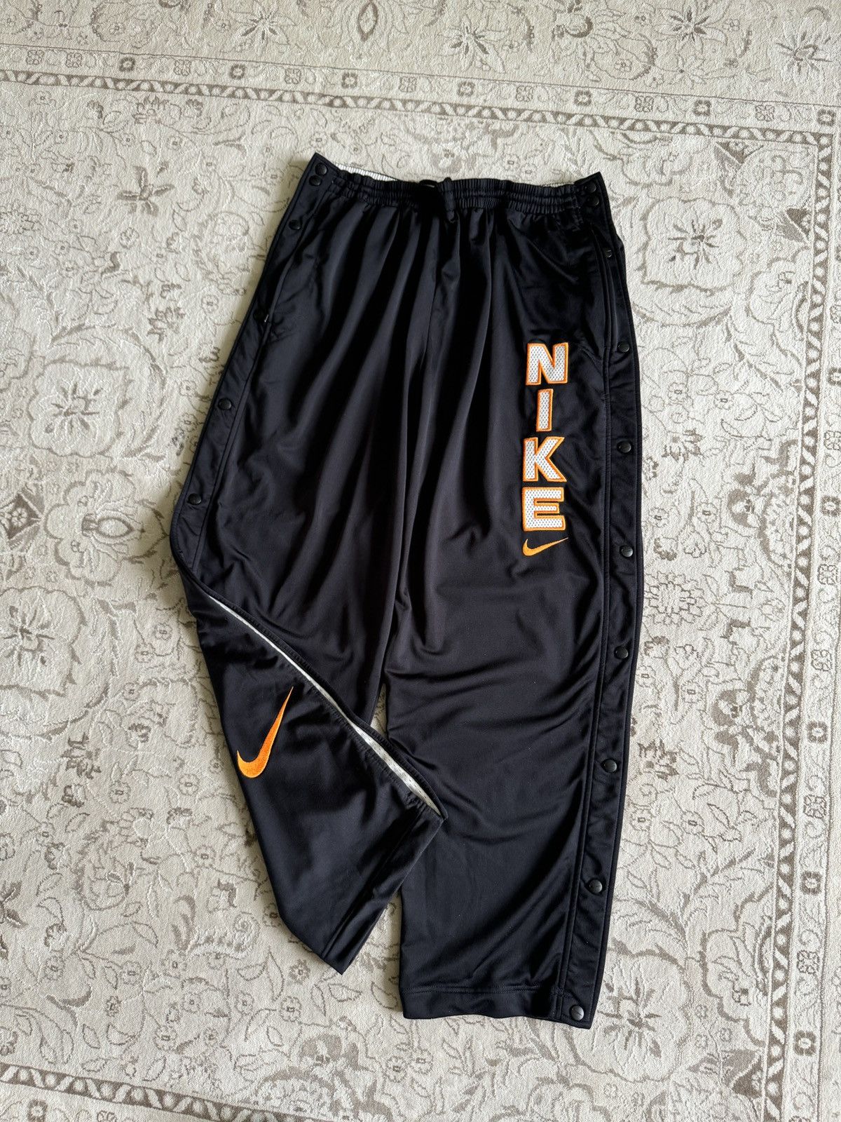 Nike Vintage 90s Nike Baggy Track Pants Big Logo Button Up Swoosh Size US 36 / EU 52 - 3 Thumbnail