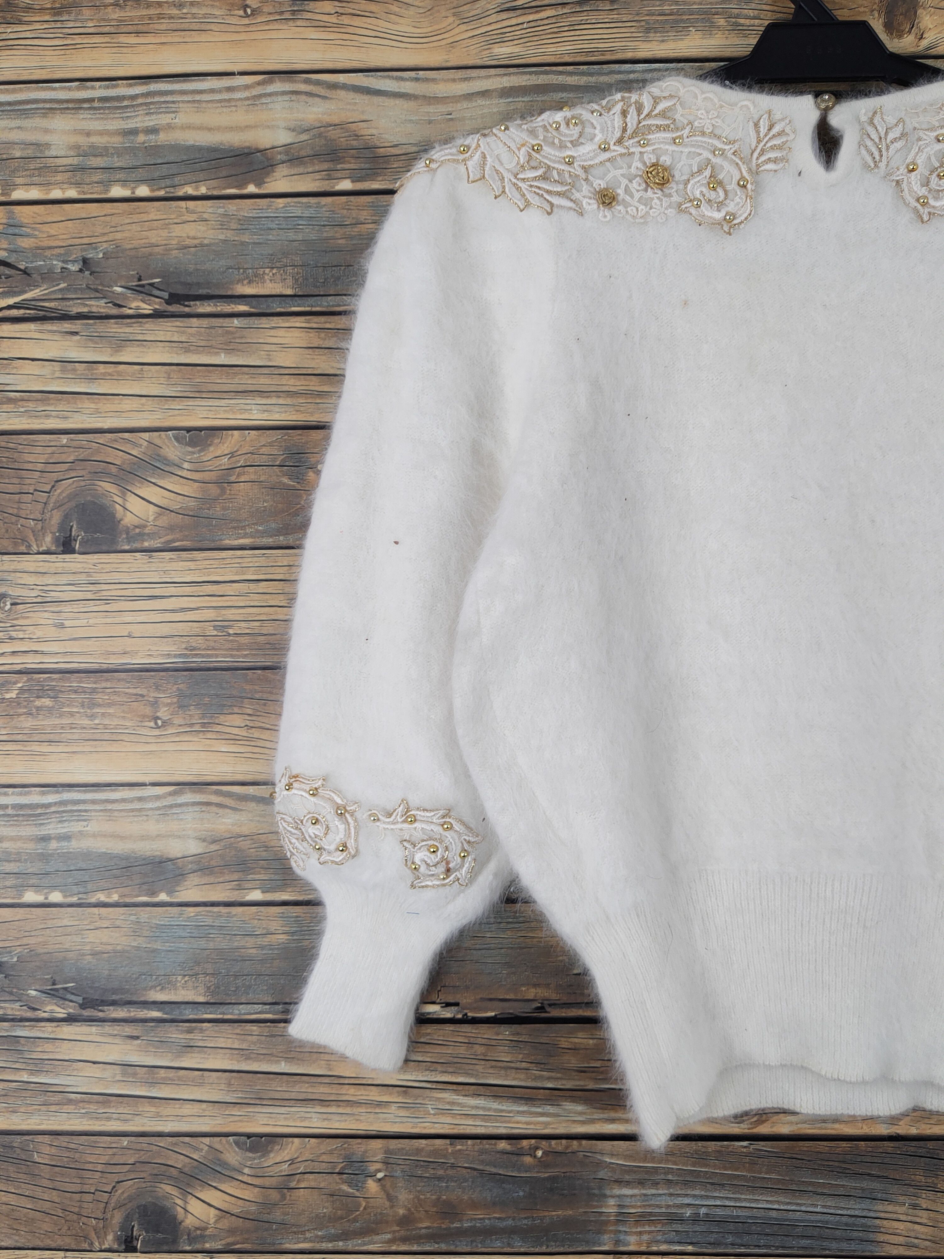 Japanese Brand Japanese Brand White Shag Shaggy Fur Mohair Knitwear #W2029 Size S / US 4 / IT 40 - 8 Thumbnail