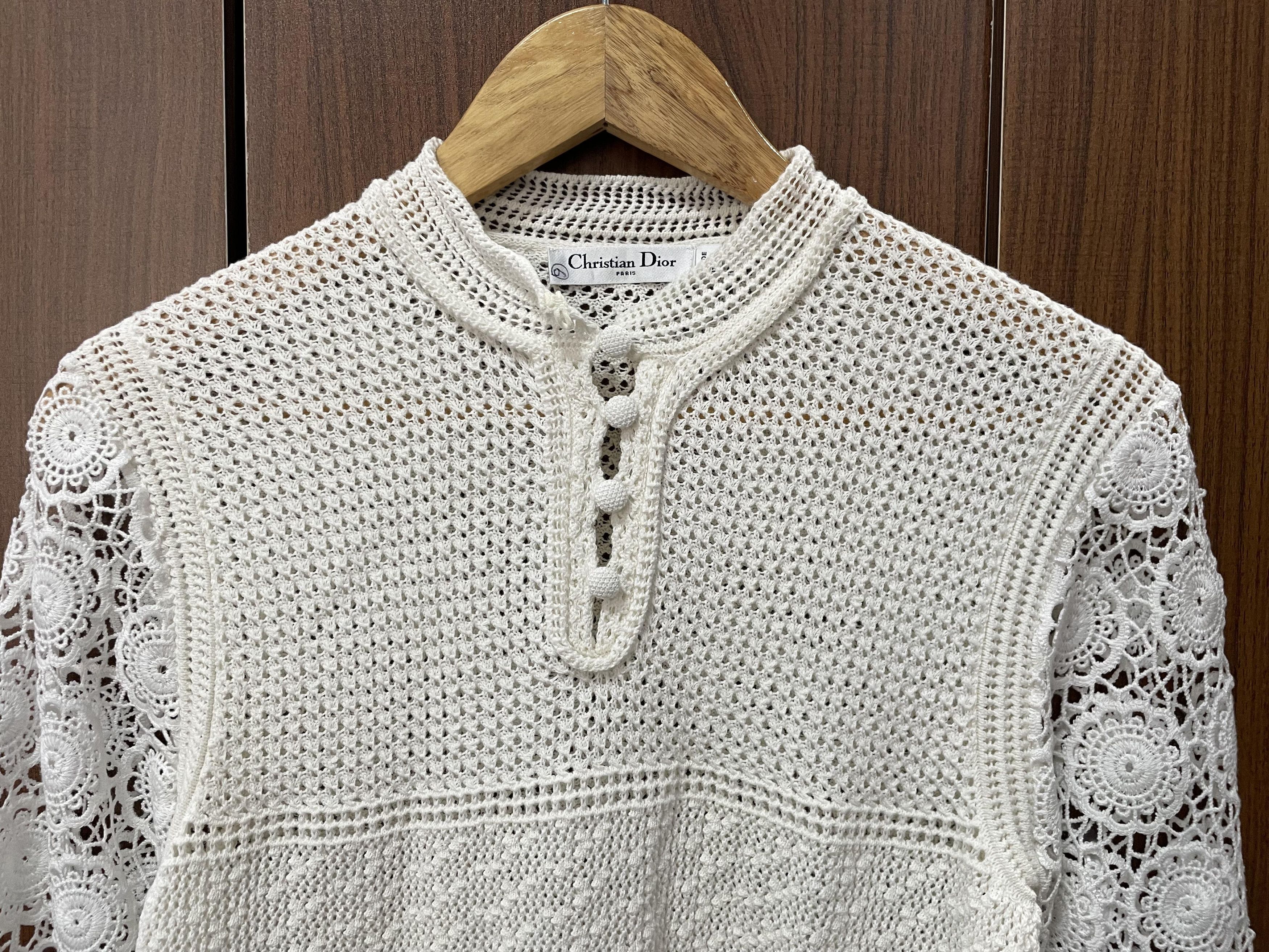 Dior Christian Dior - Knit Sweater - Crochet Size S / US 4 / IT 40 - 2 Thumbnail