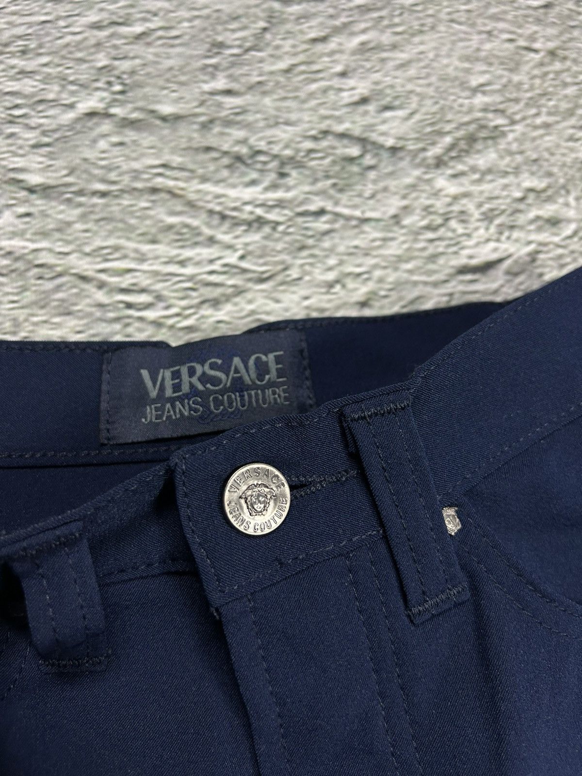 Versace × Versace Jeans Couture × Vintage Versace Pants navy blue high rise slim jeans couture Size 28" / US 6 / IT 42 - 2 Thumbnail