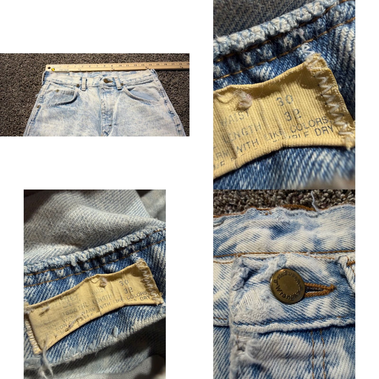 Wrangler VINTAGE Wrangler Women's Shorts Size 28 Denim Blue Distress Acid Wash 5-Pocket High Rise USA Made Size 28" / US 6 / IT 42 - 8 Thumbnail