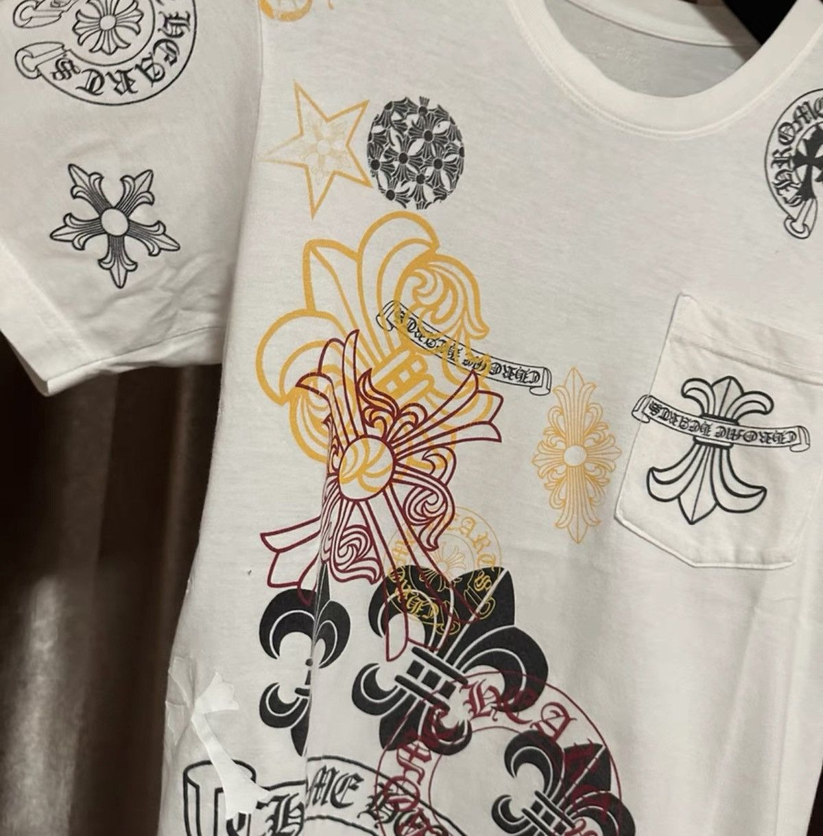Chrome Hearts Chrome Hearts (Crooked Heart) Full Print Logo Short Sleeve Size US S / EU 44-46 / 1 - 3 Thumbnail