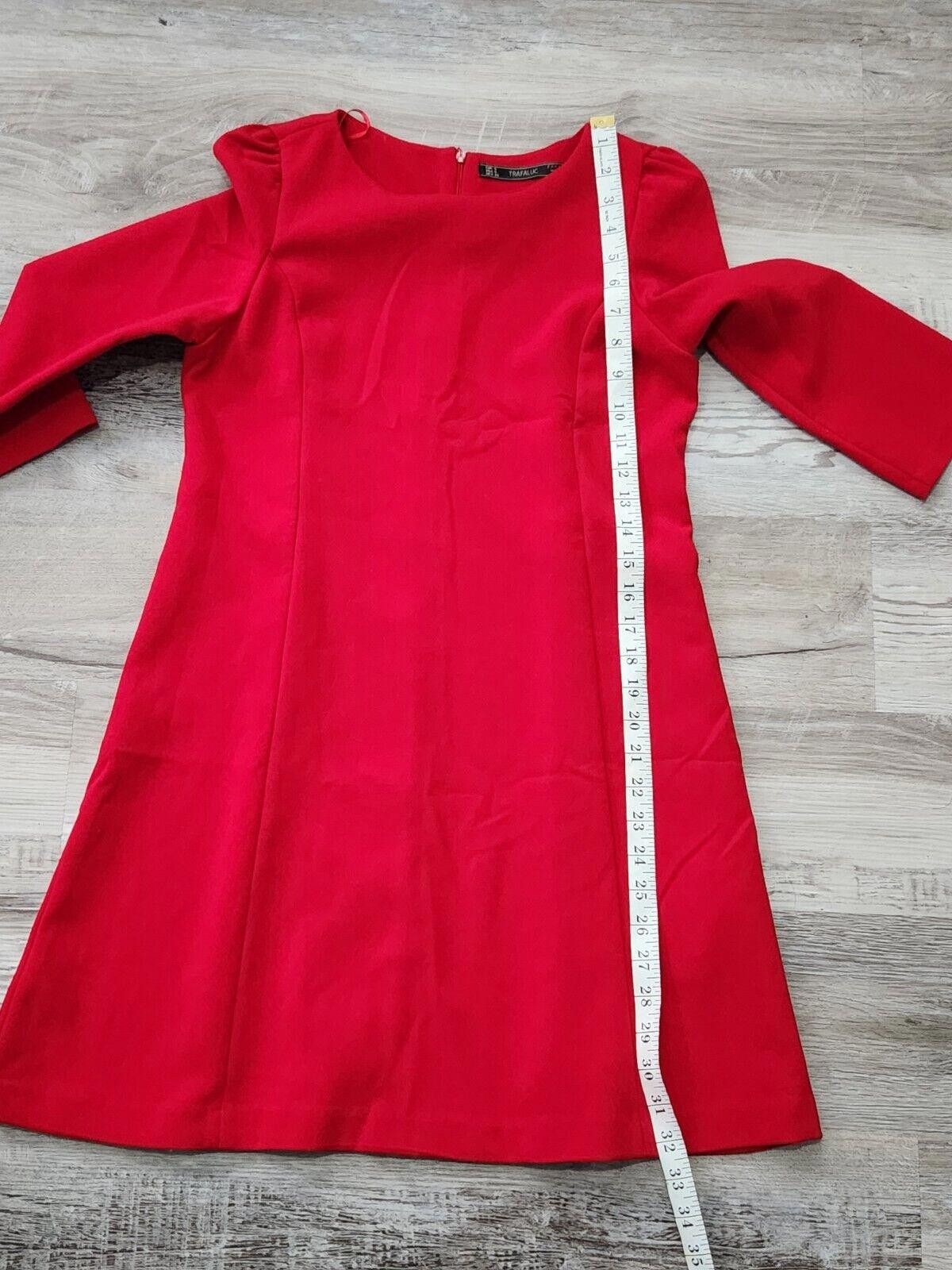 Zara Zara Trafaluc Dress Small Red 3/4 Sleeve Sheath Short Lined Size S / US 4 / IT 40 - 3 Thumbnail