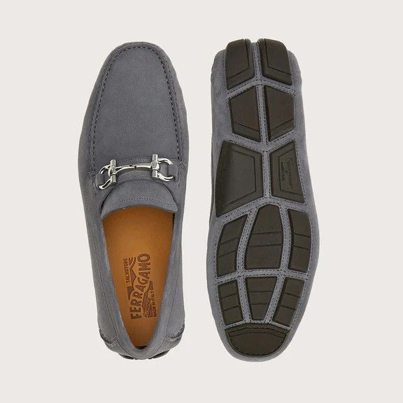 Salvatore Ferragamo o1s1rm0724 Parigi Suede Loafer in Grey Size US 7 / EU 40 - 3 Thumbnail