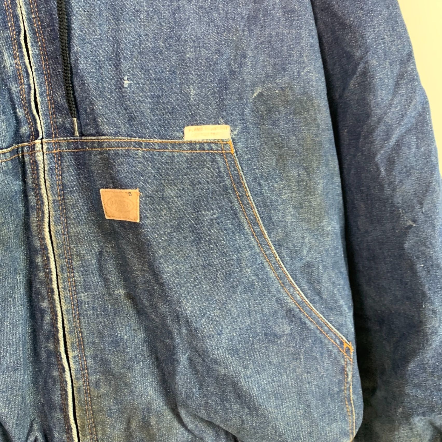 Denime VINTAGE Rasco Noburn Plaid Lined Denim Fire Retardent Full Zip Work Chore Jacket 2XLT Blue Jacket Mens 2XLT Size US XXL / EU 58 / 5 - 4 Thumbnail