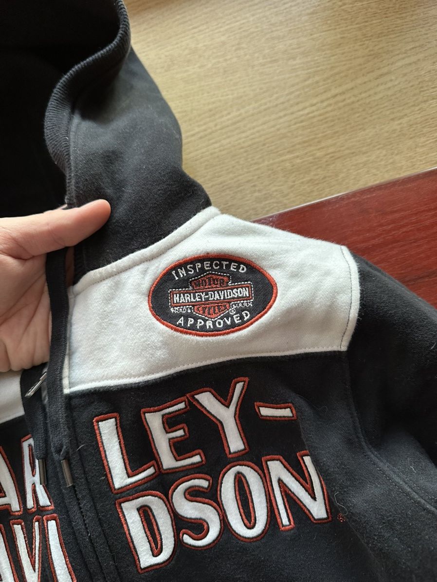 Harley Davidson × Vintage Harley Davidson Zip Hoodie Size L / US 10 / IT 46 - 5 Thumbnail