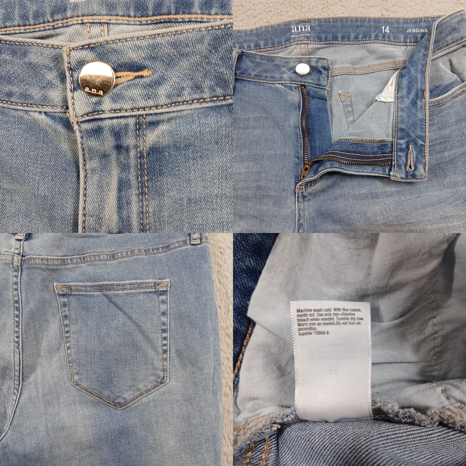 Vintage VINTAGE a.n.a Floral Embroidered Jegging Jeans Women 14 Light Wash Raw Hem Boho EUC Size 36" / US 14 / IT 50 - 8 Thumbnail