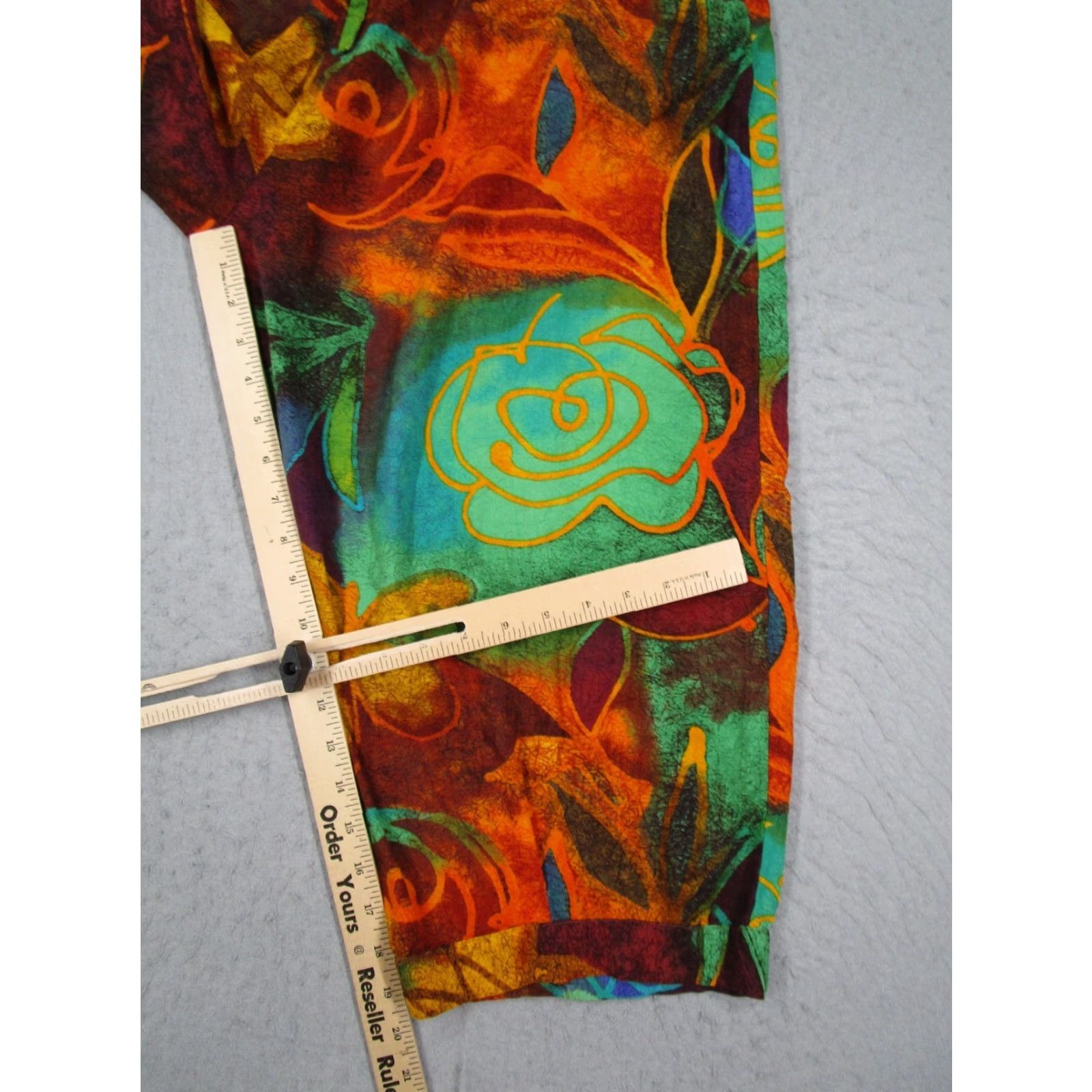 Jams World Jams World Pants Women XL Multicolor Rose Path Capri Made in USA 38x19 Size 40" / US 18 - 7 Thumbnail