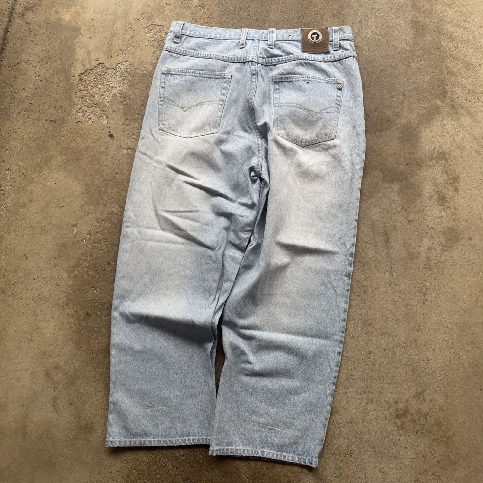 Vintage Y2K Faded Light Baggy Wide Skater Jeans ERD Grunge Chrome Size US 36 / EU 52 - 7 Thumbnail