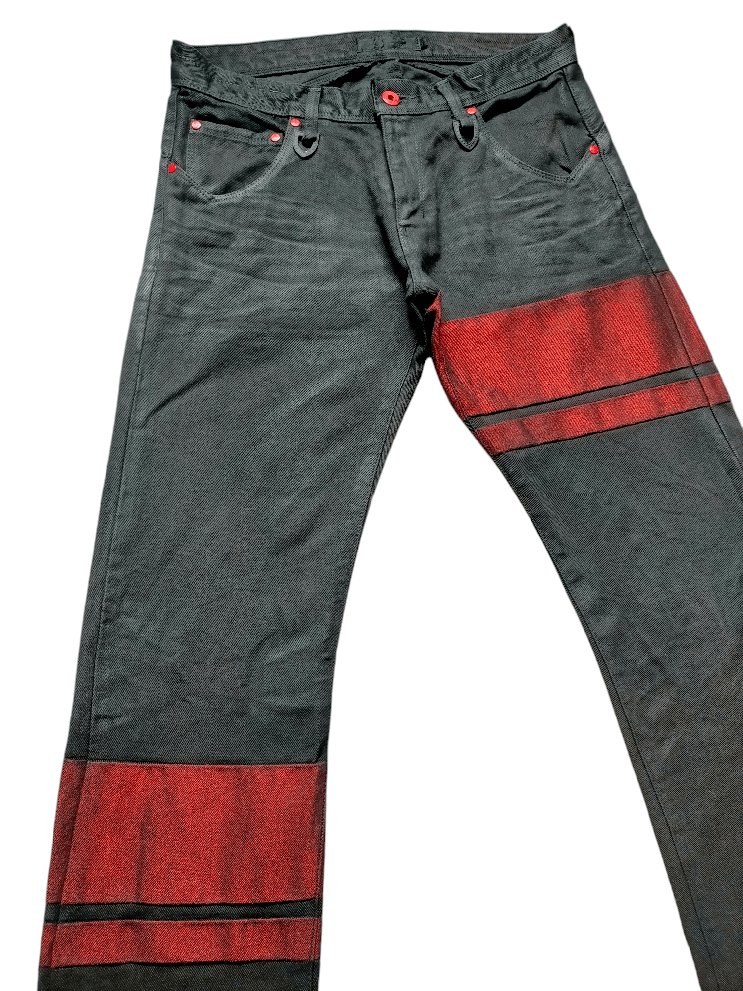 If Six Was Nine Flare Jeans Jackrose Waxed Boot cut Black Denim Size US 31 - 4 Thumbnail