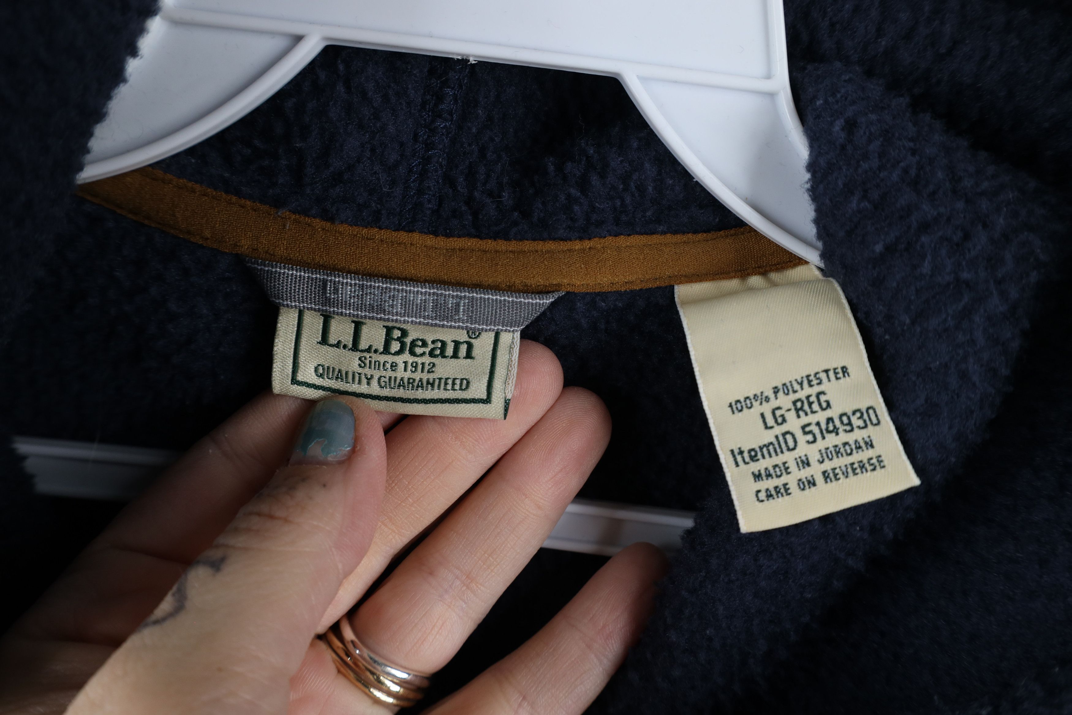 L.L. Bean × Vintage Vintage LL Bean Spell Out Half Zip Fleece Hoodie Blue Size US L / EU 52-54 / 3 - 7 Thumbnail