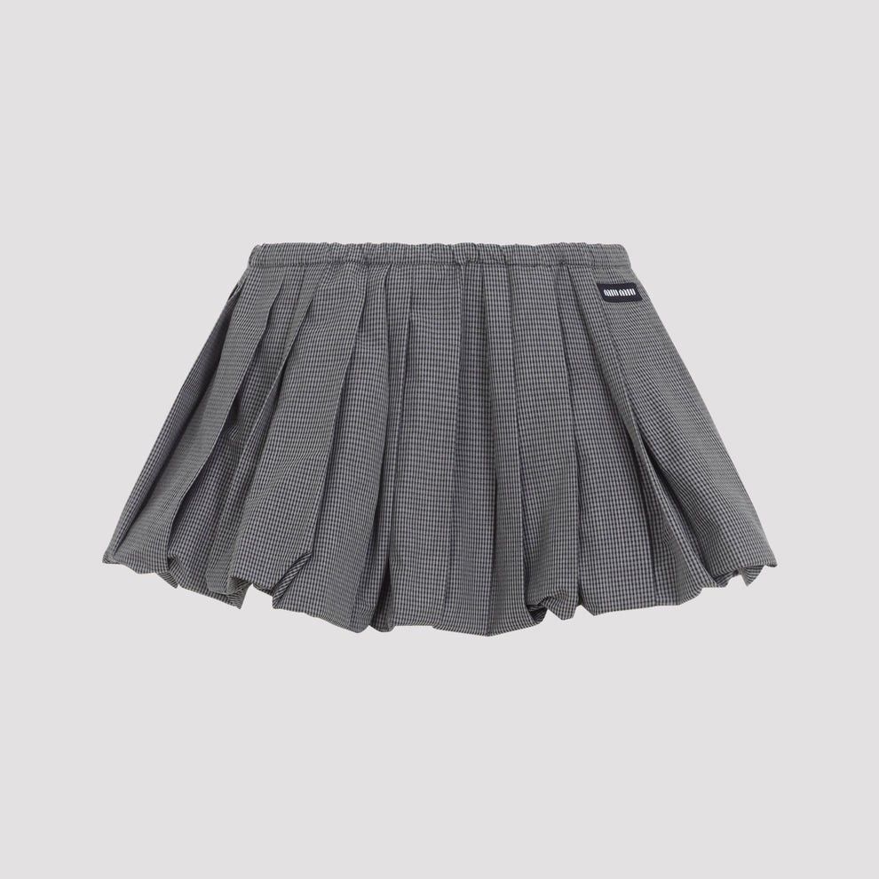 Miu Miu Gray Check Skirt Women's Size:It 40, Women's (Size 27)