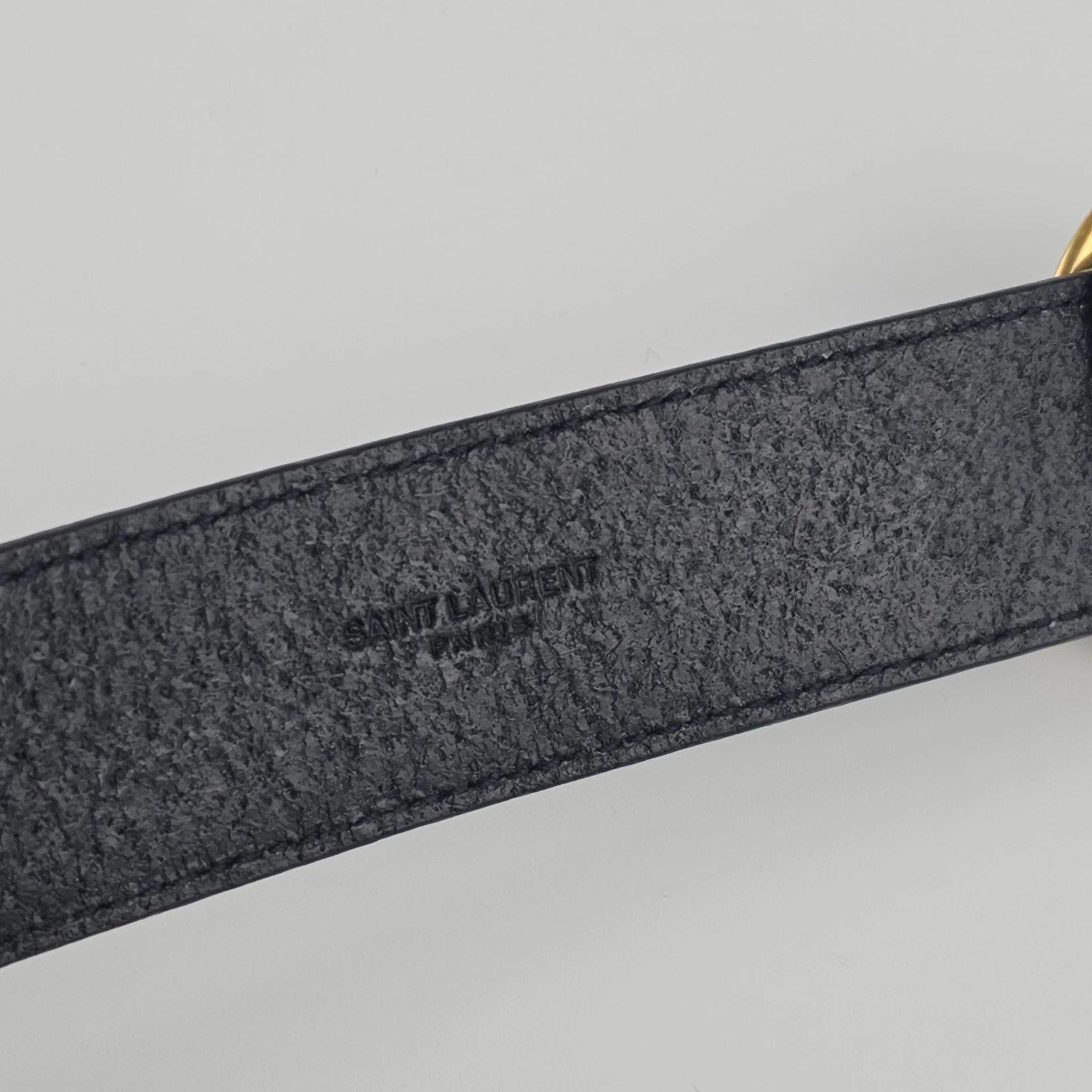 SAINT LAURENT Black Smooth Leather Belt New & Authentic