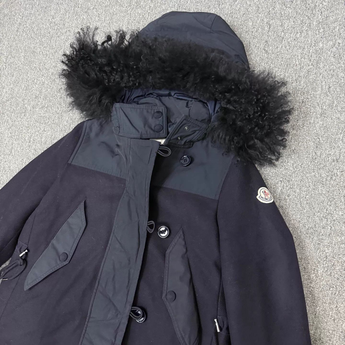 Moncler Moncler Navy Blue Fur Collar Long Down Jacket 1 95 New Size S / US 4 / IT 40 - 3 Thumbnail
