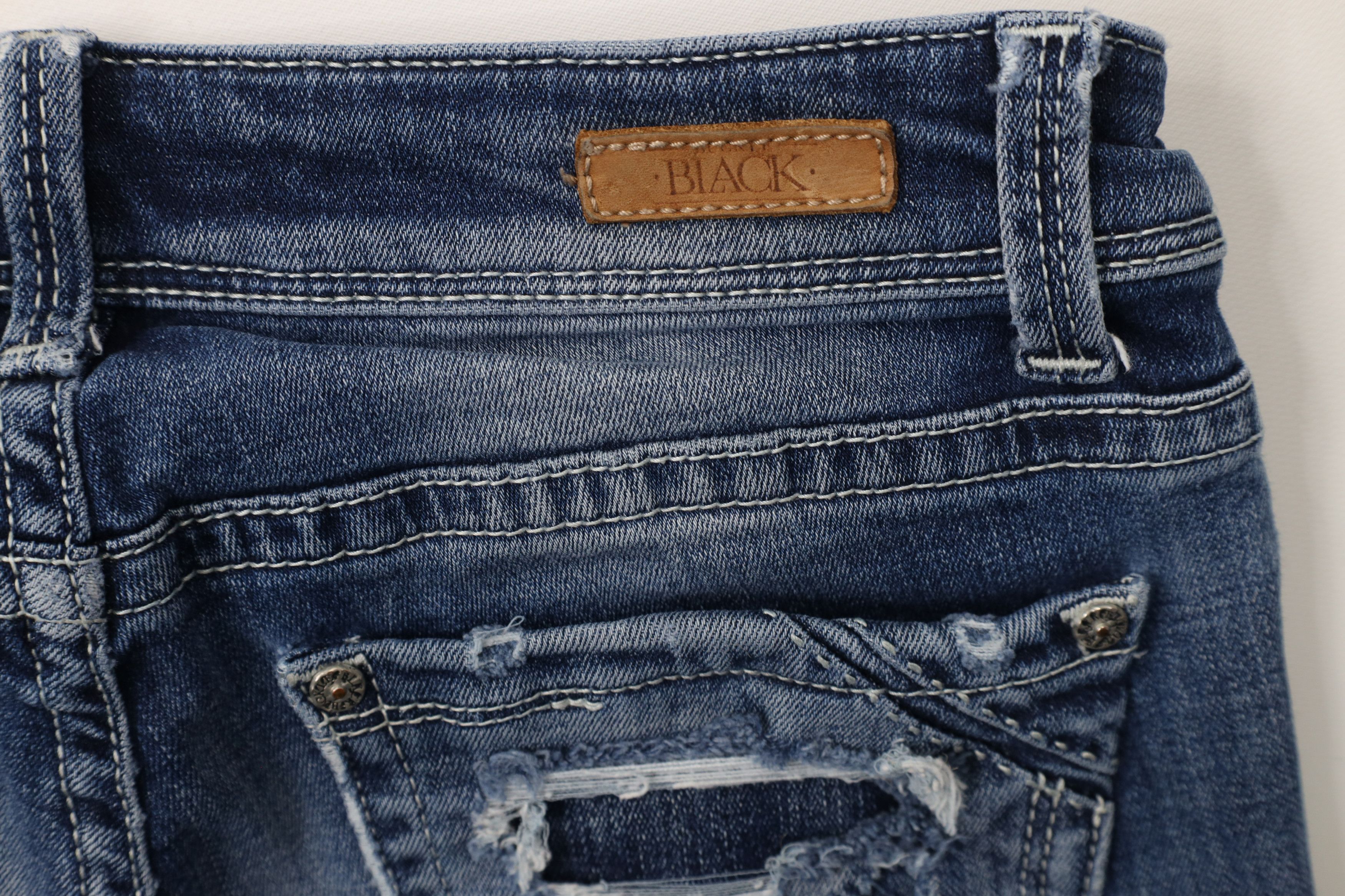 Vintage Buckle Black Fit No 53 Skinny Leg Stretch Denim Jeans Size 25" / US 0 / IT 36 - 12 Thumbnail
