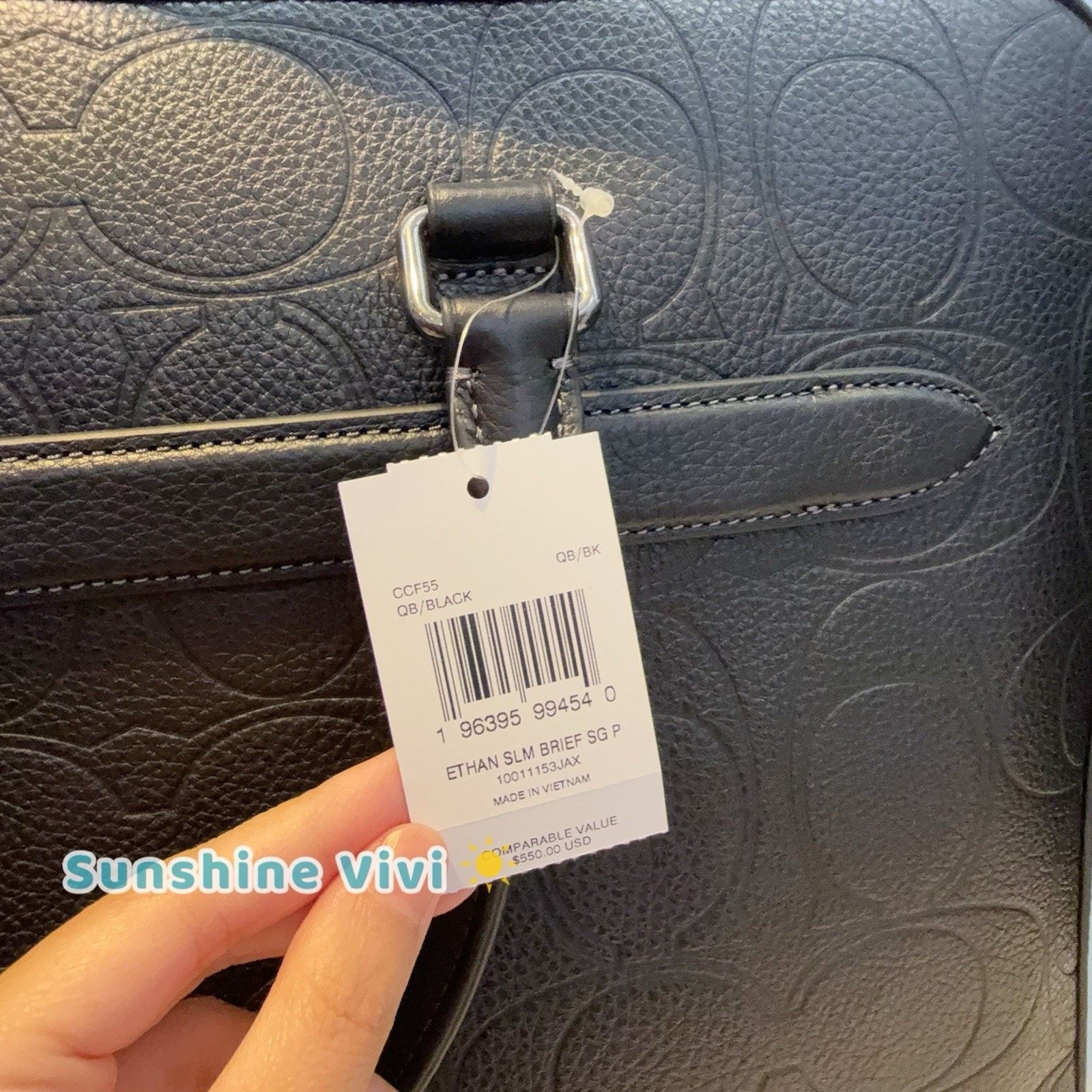 Coach NWT Coach Ethan Slim Brief Leather Gunmetal/Black ccf55 Size ONE SIZE - 4 Thumbnail