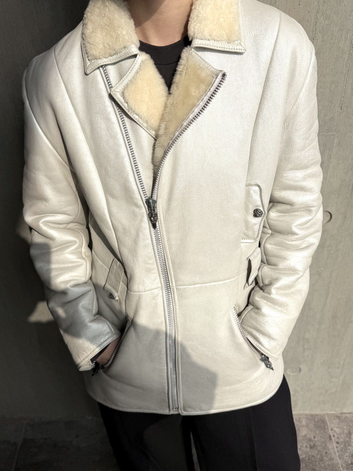 Chrome Hearts Chrome Hearts Vintage 2000s Leather & Shearling Coat Jacket Size US M / EU 48-50 / 2 - 3 Thumbnail