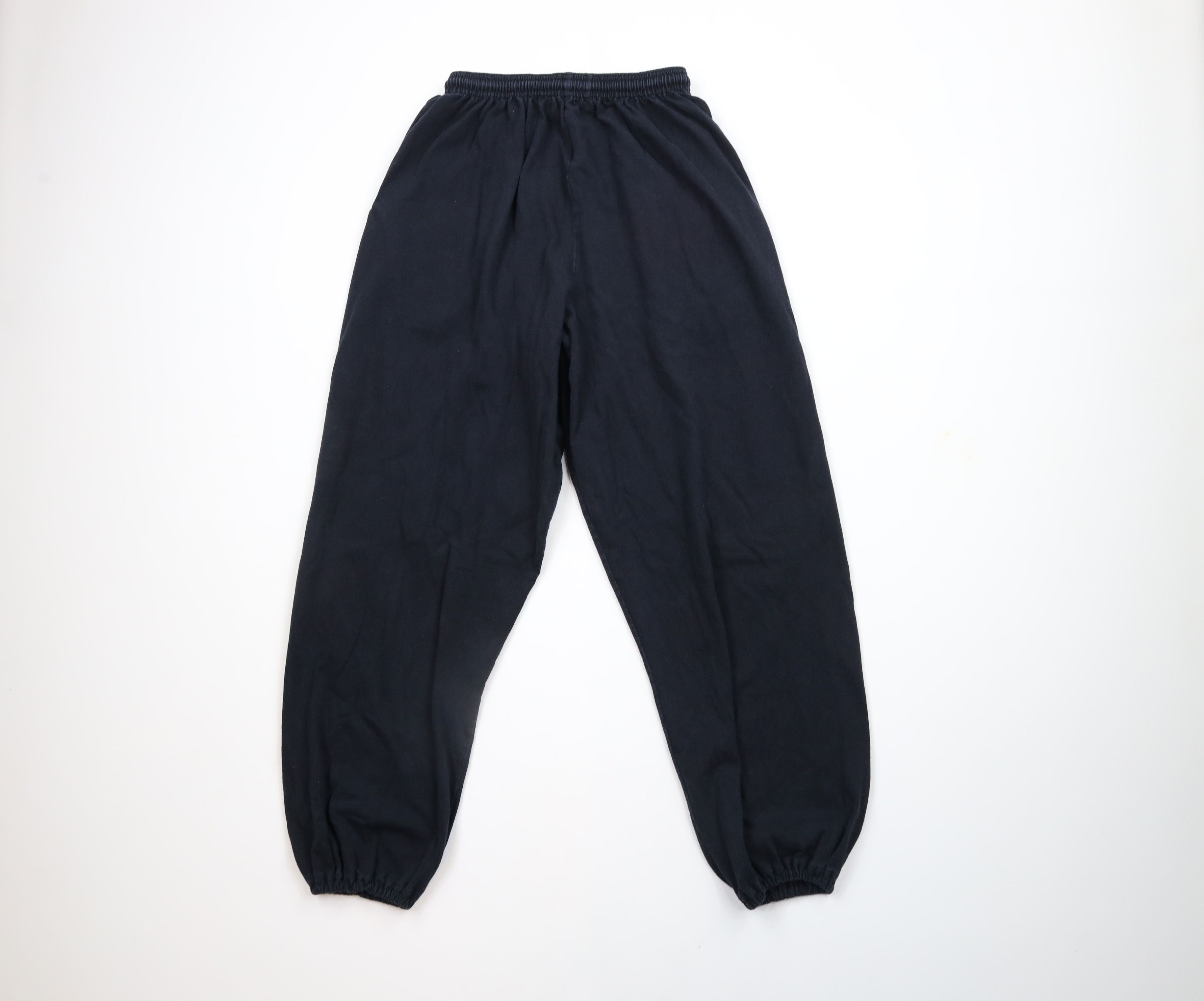 Russell Athletic × Vintage Vintage 90s Russell Athletic Cuffed Joggers Pants Black Size US 34 / EU 50 - 7 Thumbnail