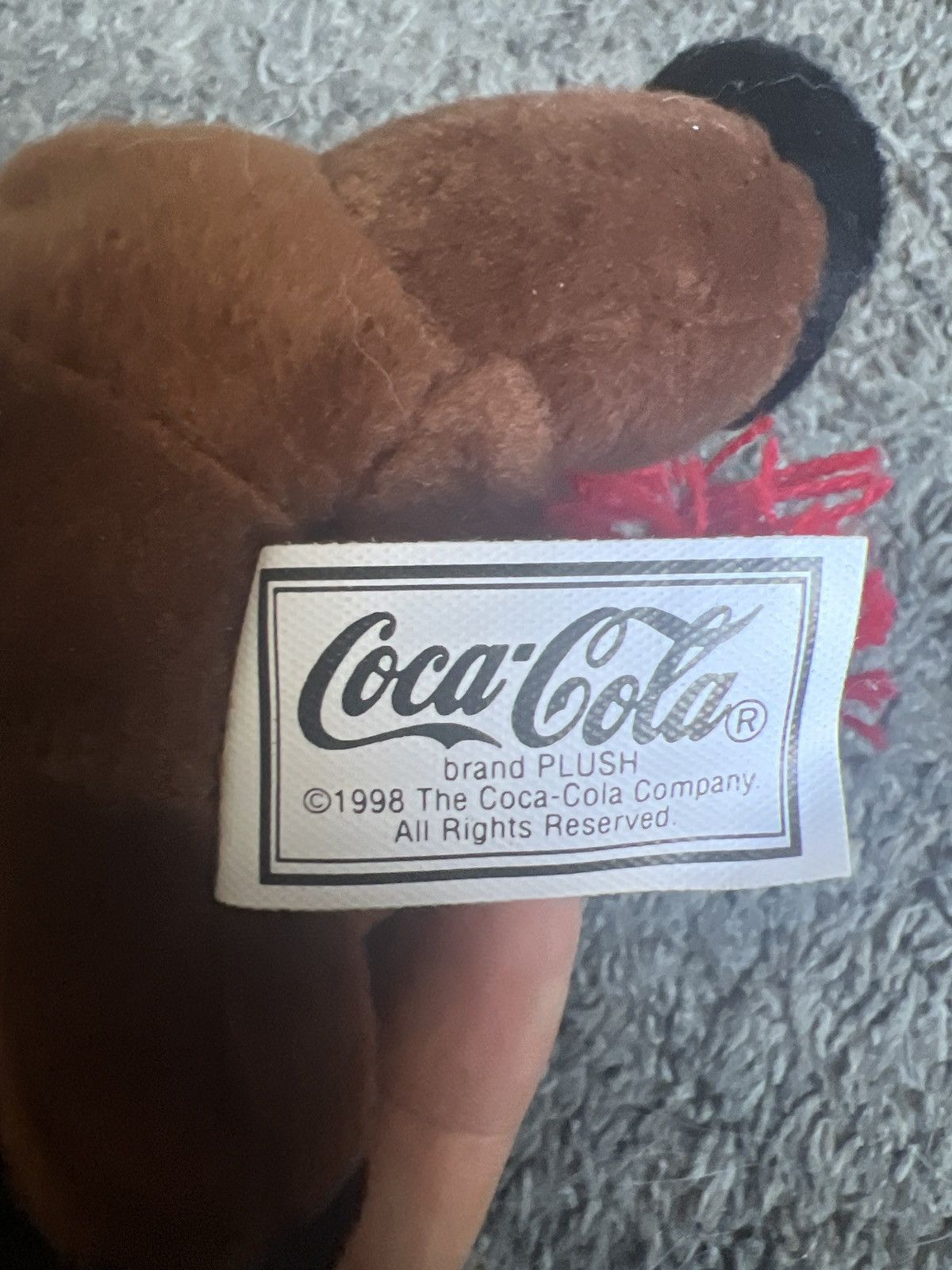 Coca Cola 1998 Coca-Cola Reindeer In Snowflake Scarf Bean Bag Plush Size ONE SIZE - 6 Thumbnail
