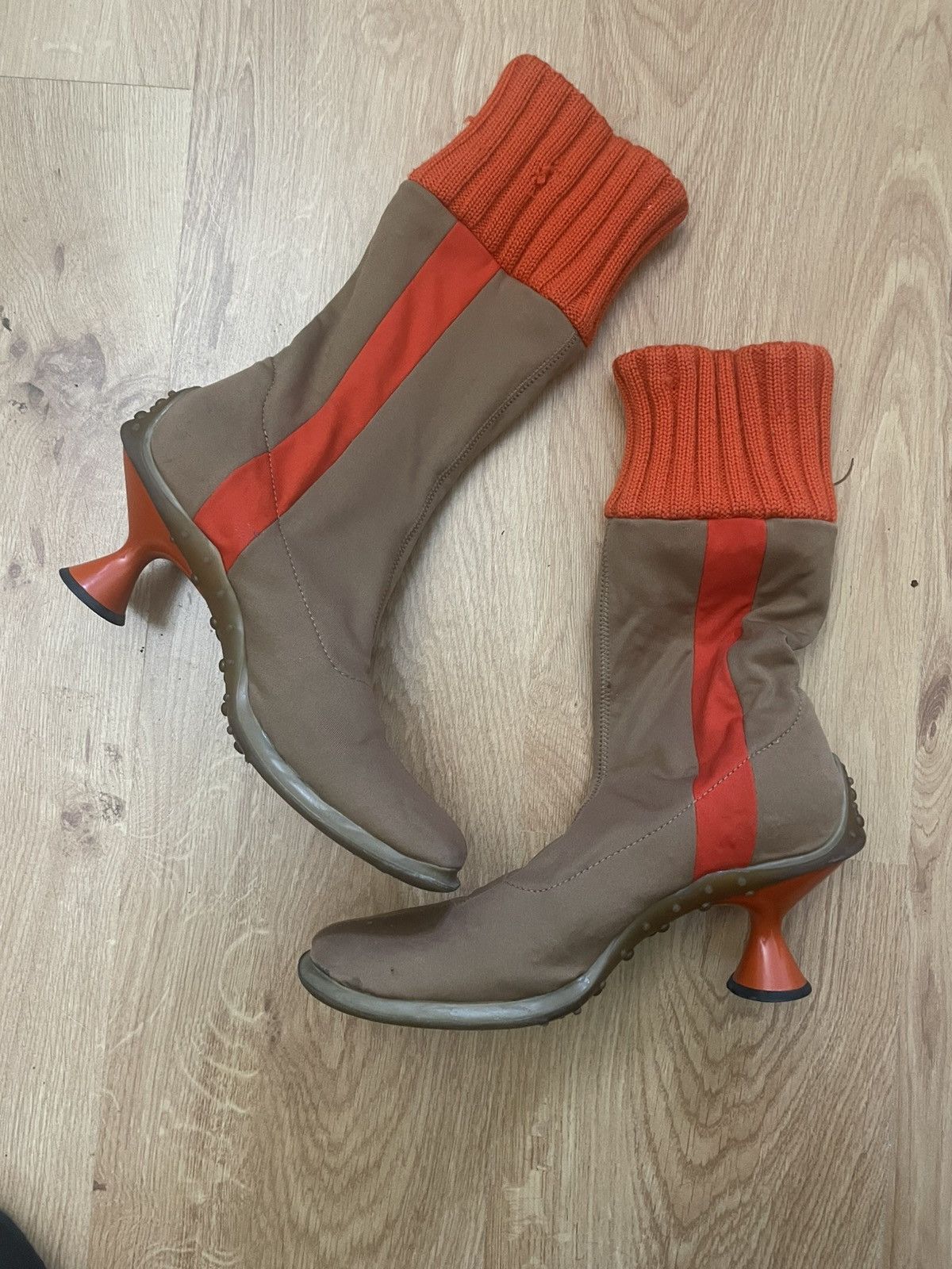 Miu Miu Miu Miu FW99 bubble sole sock boots Size US 7.5 / IT 37.5 - 1 Thumbnail