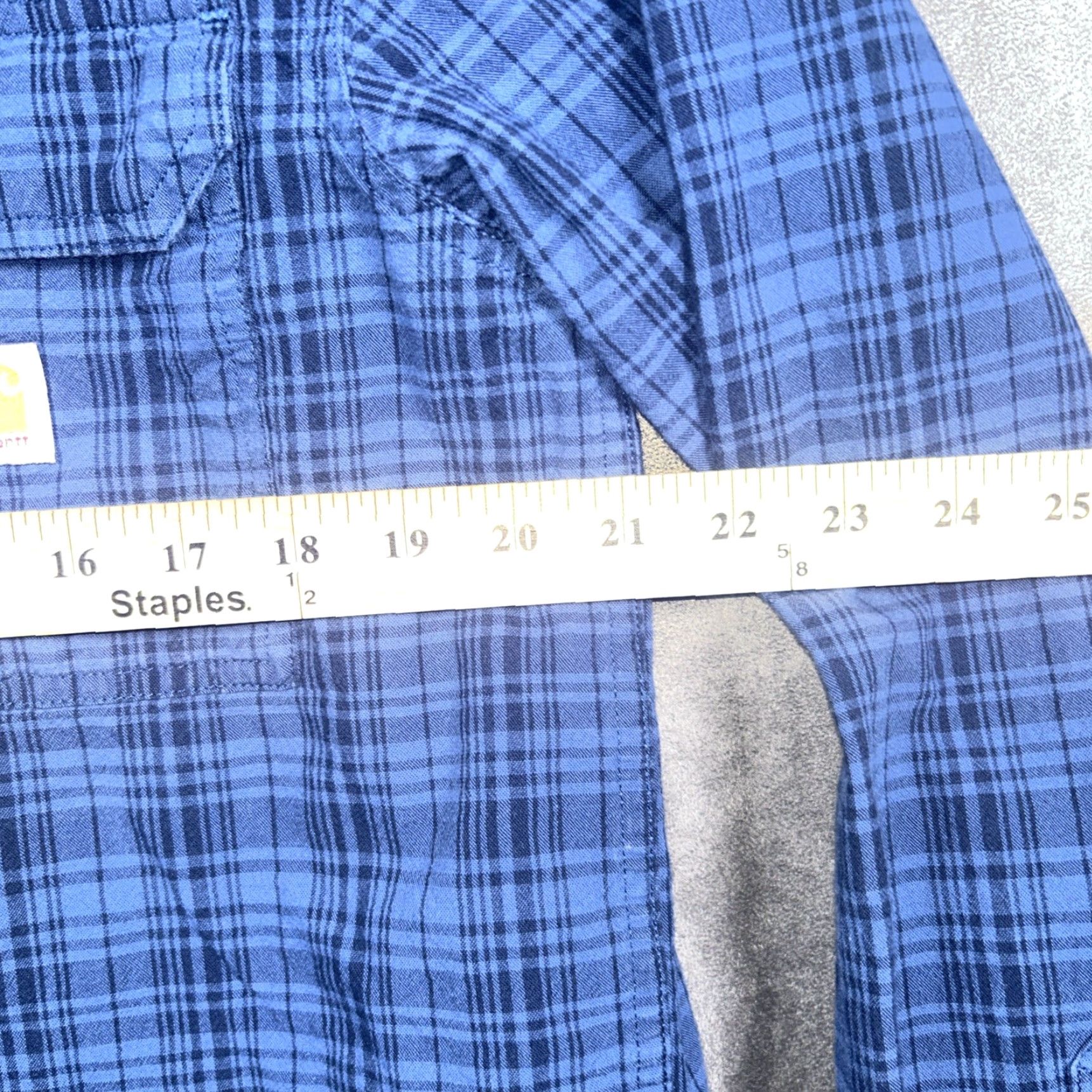 Carhartt Carhartt Shirt Mens M Blue Plaid Relaxed Fit Long Sleeve Button-Down Collared Shirt Size US M / EU 48-50 / 2 - 6 Thumbnail