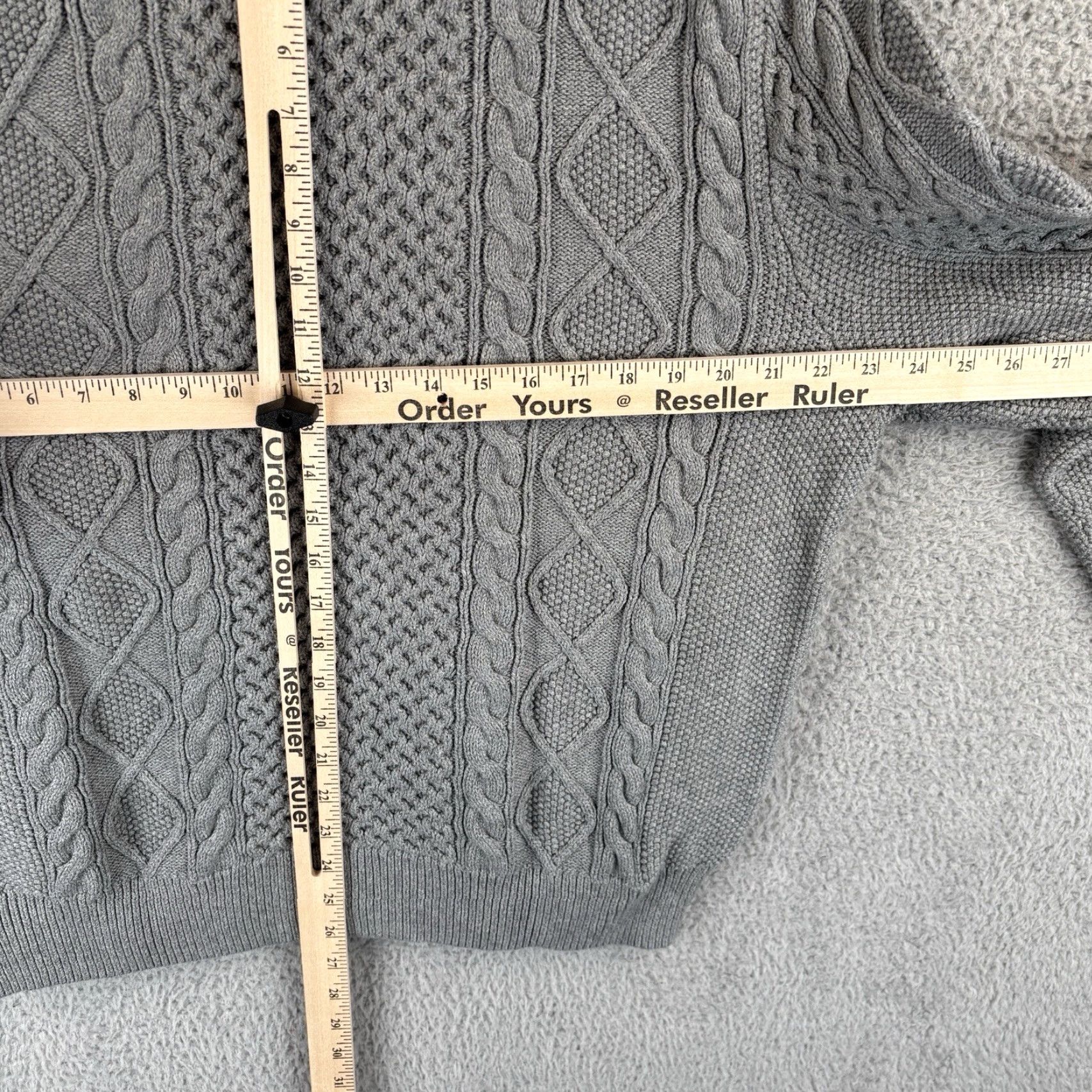 Polo Ralph Lauren VINTAGE Polo Ralph Lauren Sweater Mens 2XL Gray Cotton Aran Cable Knit Fisherman Sweater Nautical University Mens Size US XXL / EU 58 / 5 - 7 Thumbnail