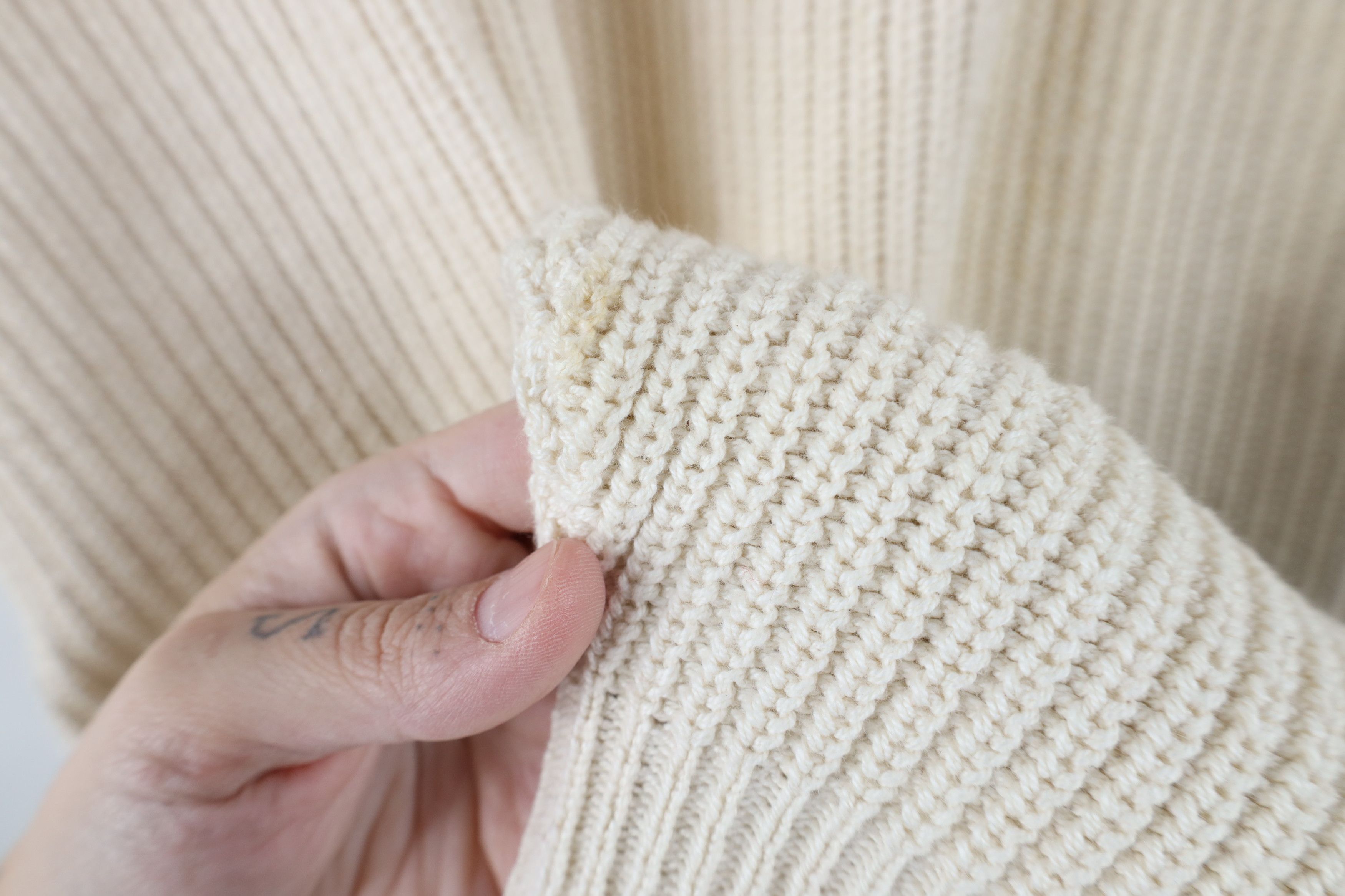 Vintage Vintage 80s 90s Streetwear Ribbed Knit Sweater BeigeUSA Size US XL / EU 56 / 4 - 10 Thumbnail