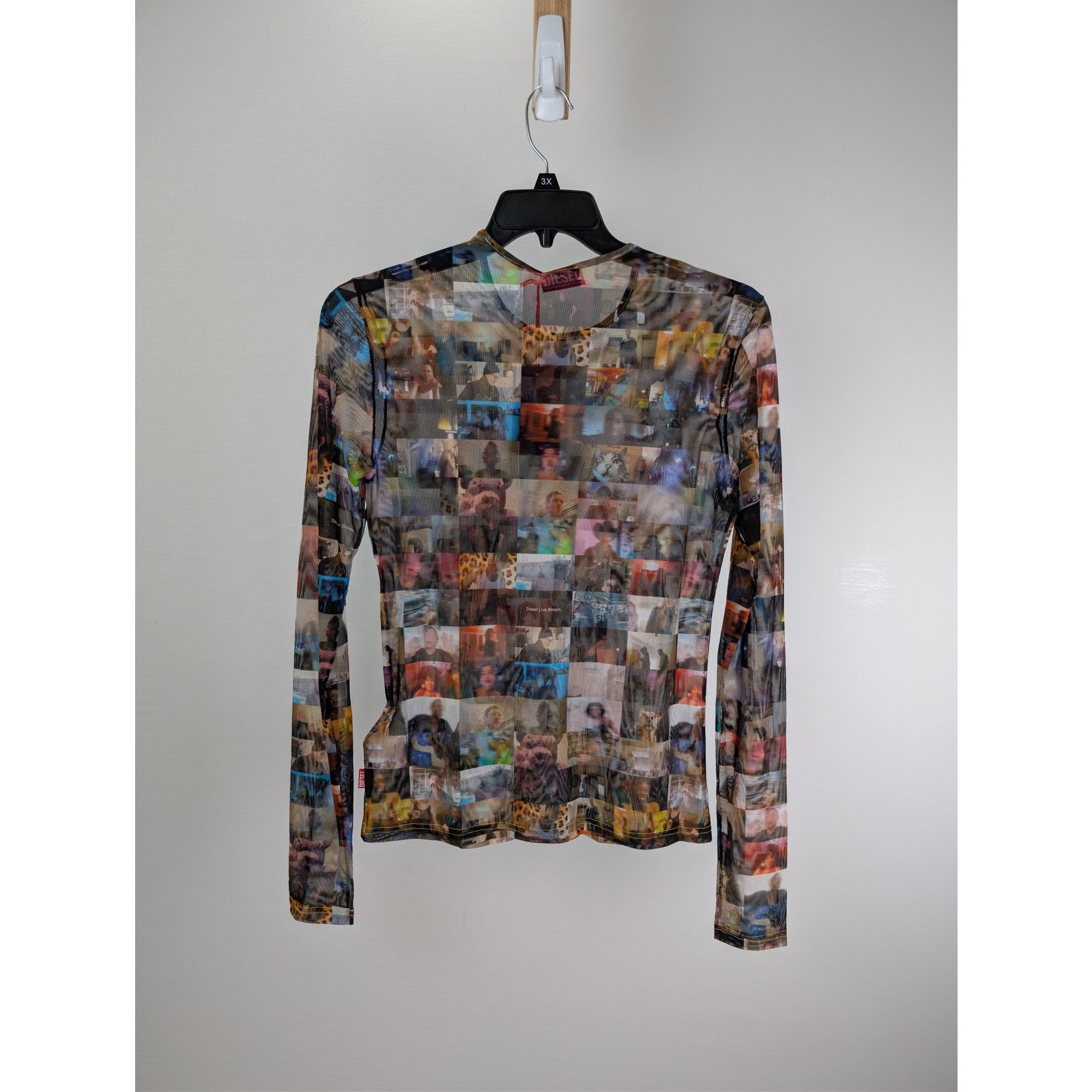 Diesel o1rshd1 'T Lixy' top in multicolor stretch tulle T-Shirt Size US L / EU 52-54 / 3 - 9 Thumbnail