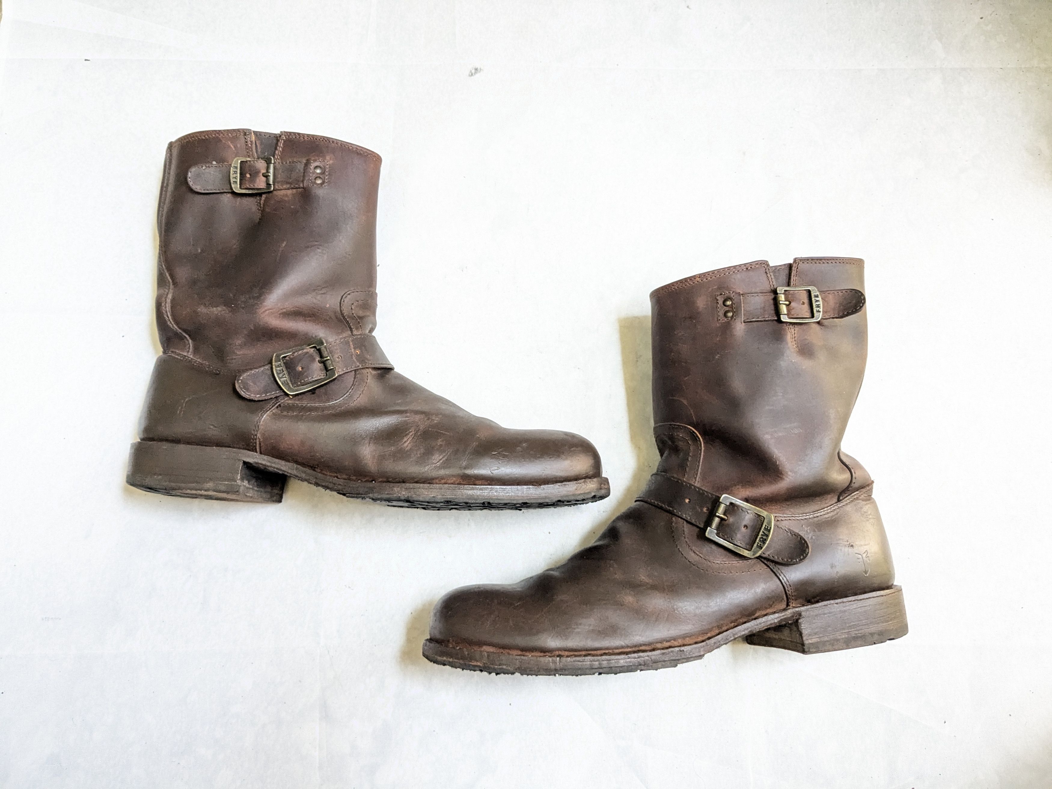 Frye Frye Engineer Boots Brown 13 D Leather Buckle Strap Size US 13 / EU 46 - 1 Thumbnail
