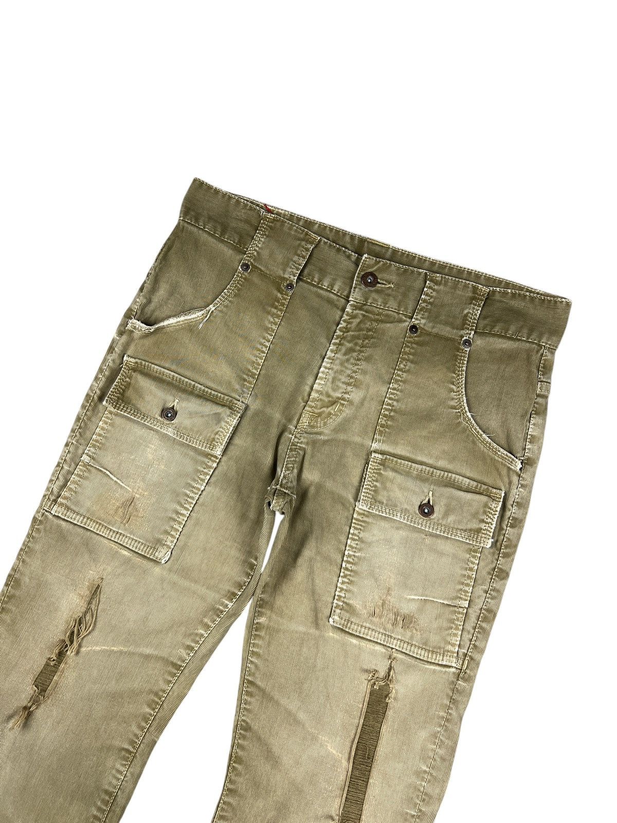 If Six Was Nine × Japanese Brand × Le Grande Bleu (L.G.B.) Kunna 🇯🇵 Sample Distressed Flare Corduroy Bush Pants Size US 32 / EU 48 - 3 Thumbnail