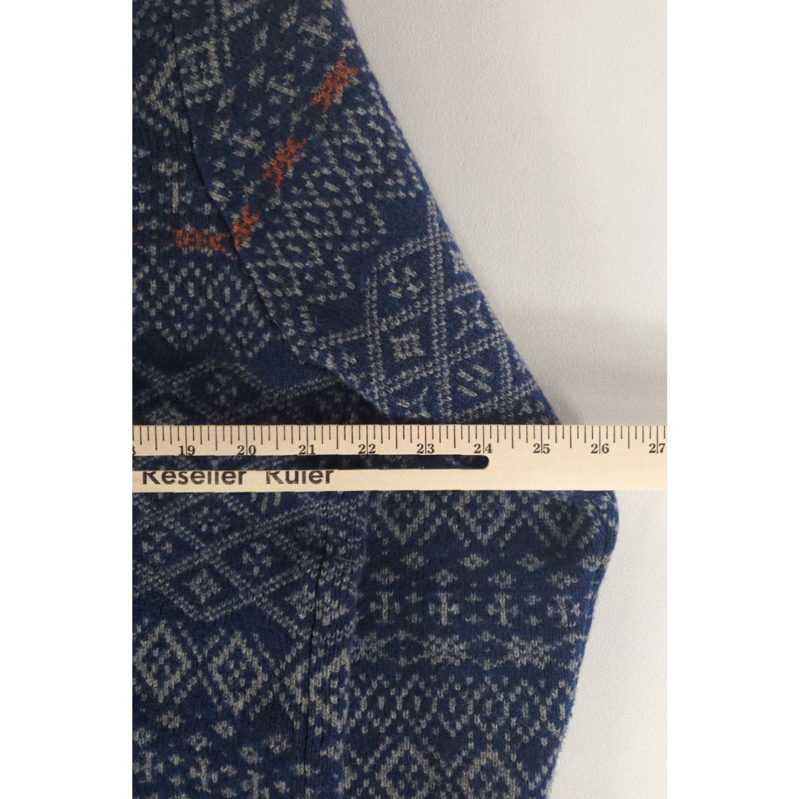 Lands' End Lands' End Canvas Cardigan Sweater 100% Lambswool Fair Isle Blue Womens L Size L / US 10 / IT 46 - 4 Thumbnail