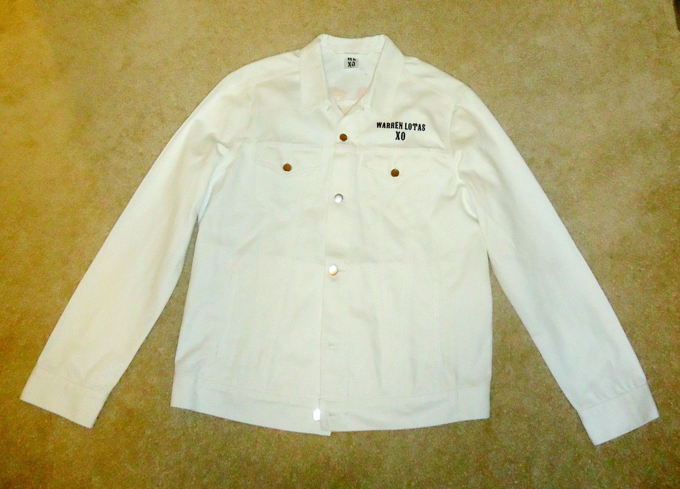 The Weeknd x Warren Lotas XO White Denim Jacket Size XL DS