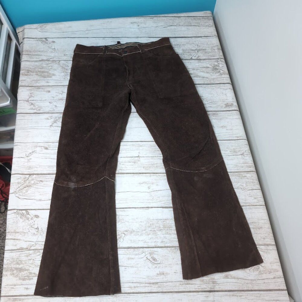 Other Vintage 1950's 1960's Brown Suede Leather Pants Size US 32 / EU 48 - 1 Thumbnail