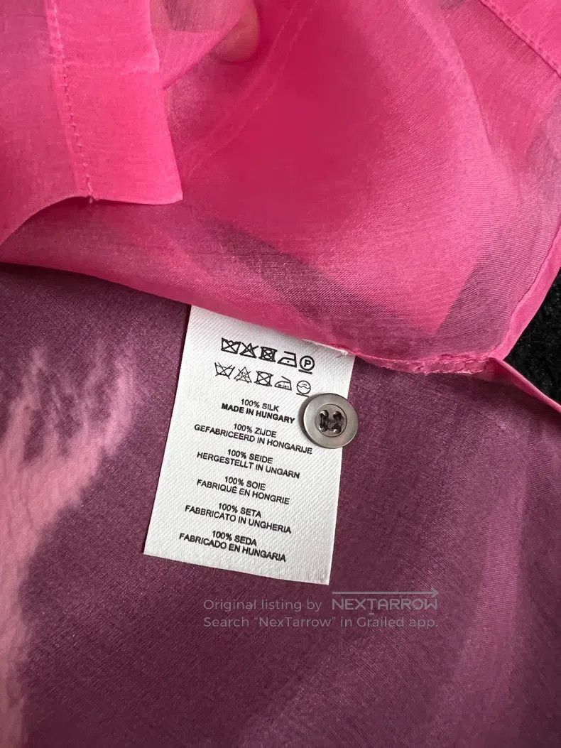 Dries Van Noten Dries Van Noten Pink silk see-through shirt Size L / US 10 / IT 46 - 3 Thumbnail
