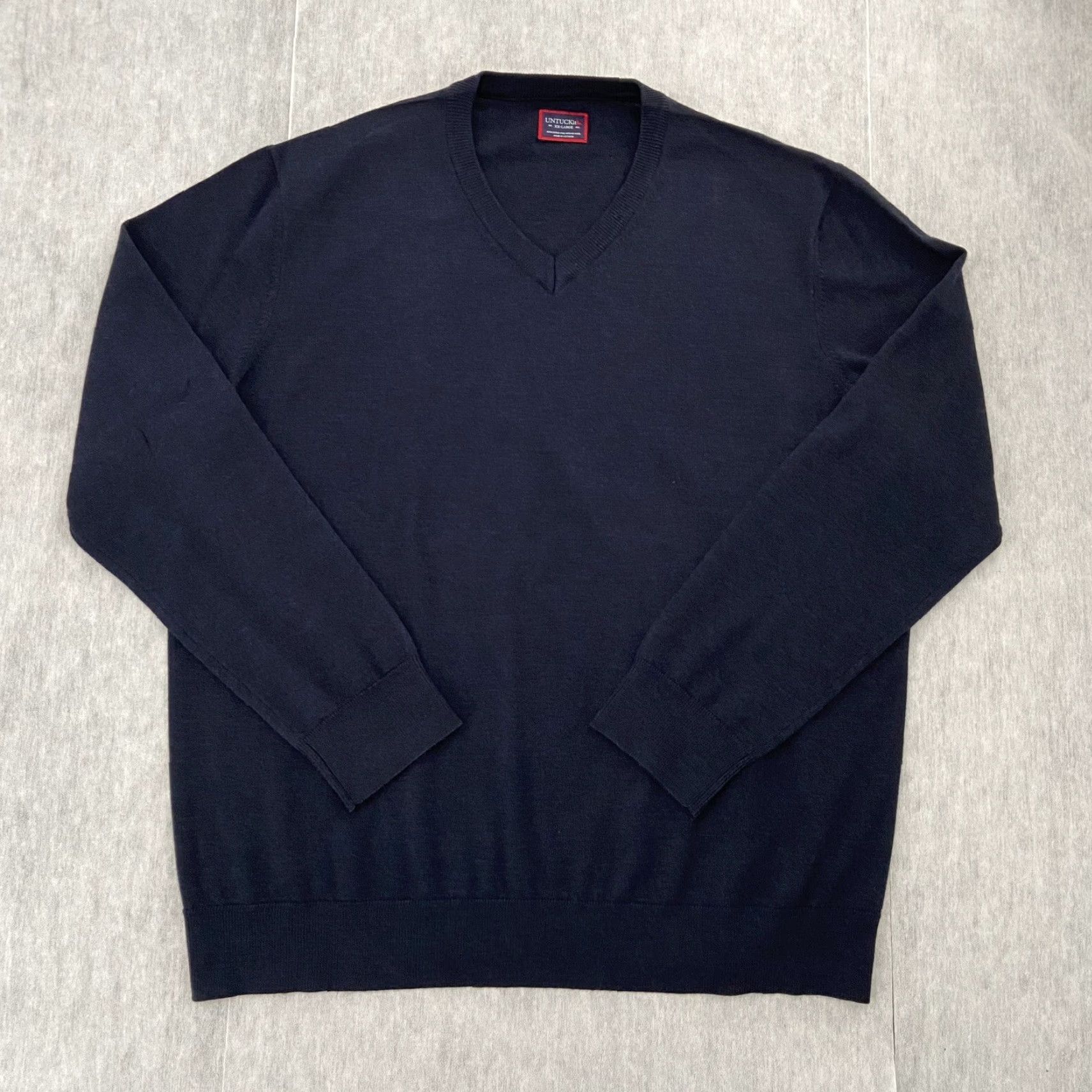 UNTUCKit UNTUCKit Sweater Mens 2XL Blue Pullover Tight-Knit Merino Wool V-Neck Knit Pullover Preowned Casual Modern Classic Fit-Adult Size 2XL Mens Size US XXL / EU 58 / 5 - 4 Thumbnail