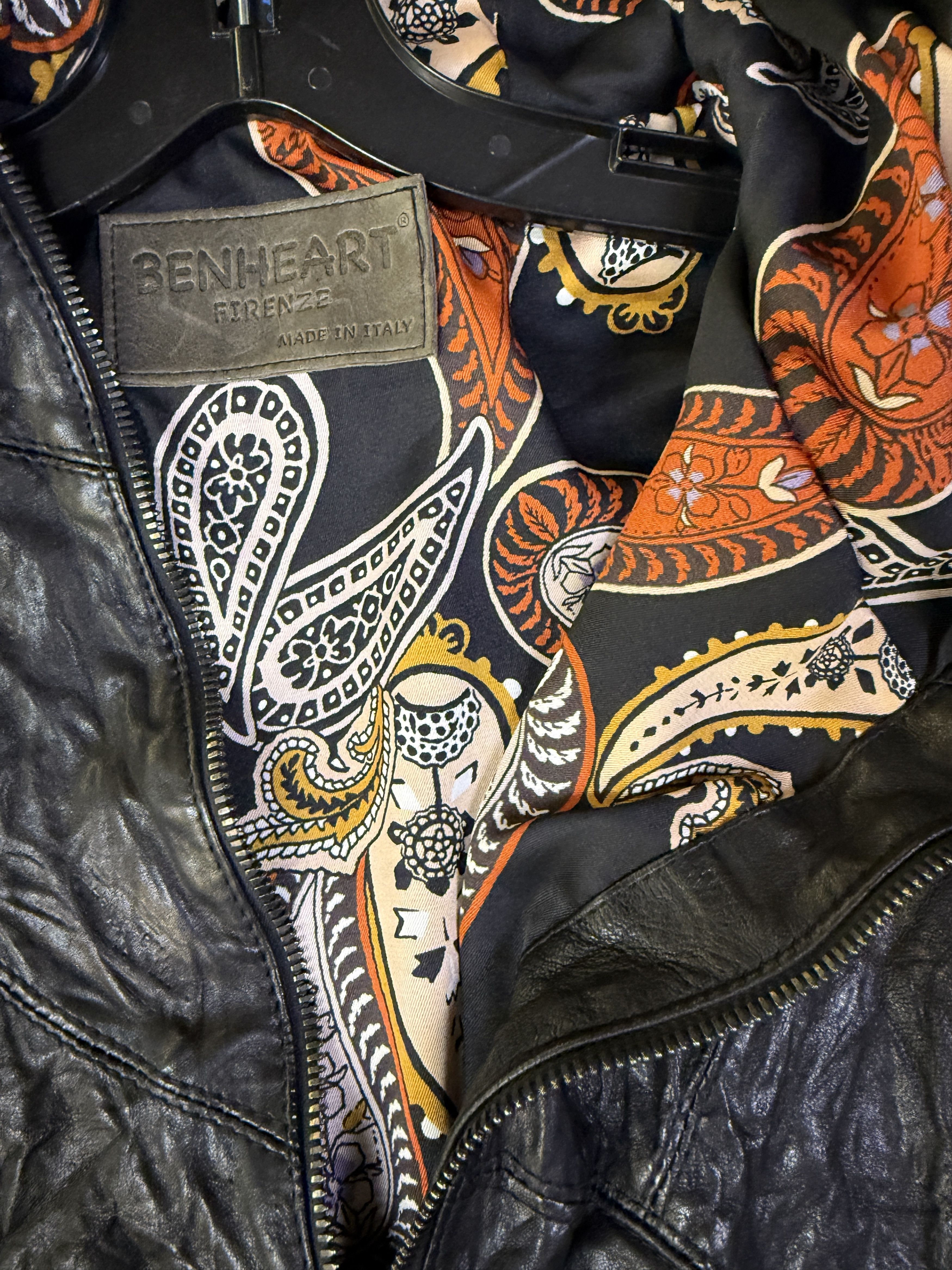 Leather Benheart Firenze Zip Crinkle Leather Hoodie Size M / US 6-8 / IT 42-44 - 10 Thumbnail