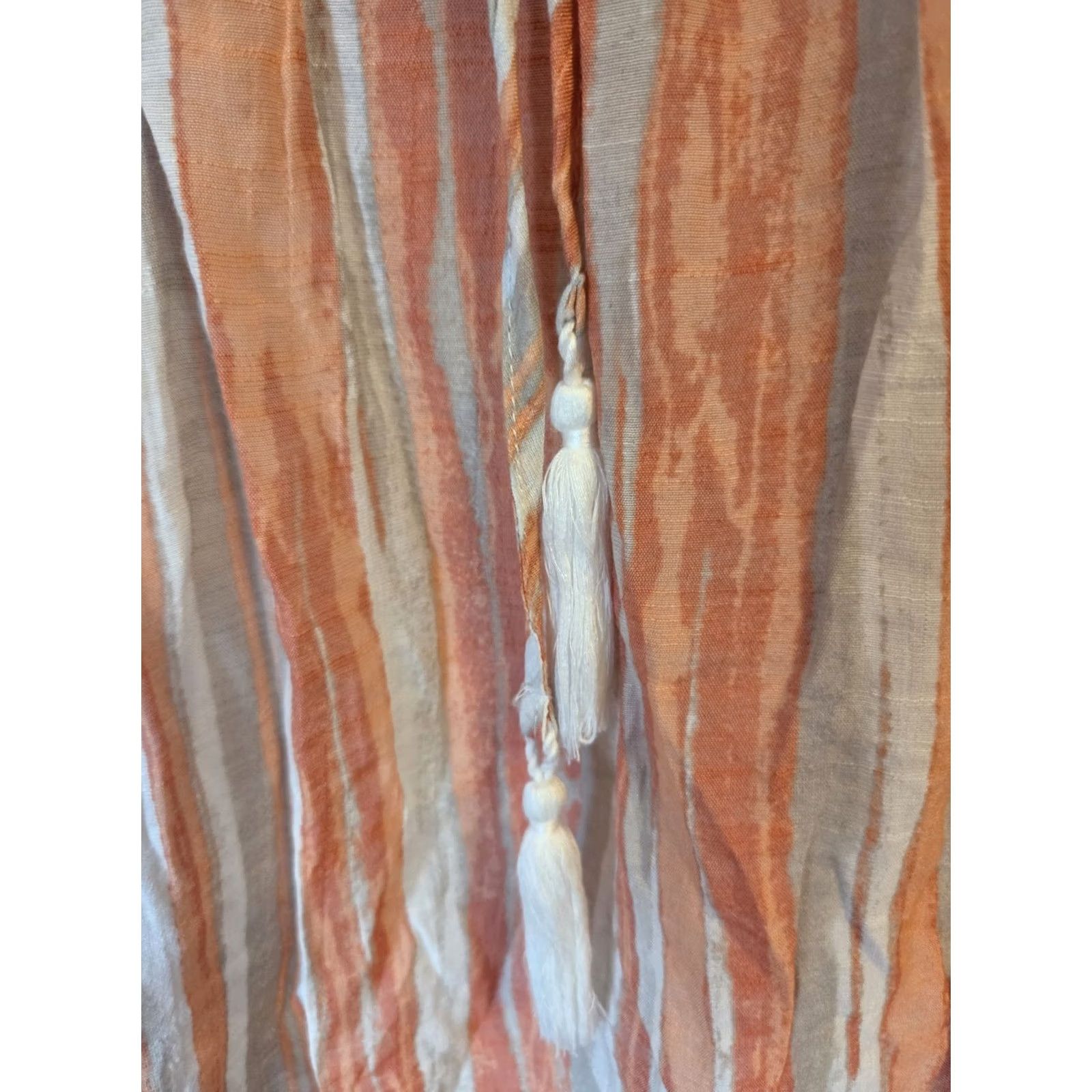 Bell Robert Louis Womens 1X Orange Tan Stripe Bell Sleeve Boho Hippie Top Shirt Womens 1X Orange Tan Stripe Bell Sleeve Boho Hippie Top Size XL / US 12-14 / IT 48-50 - 3 Thumbnail
