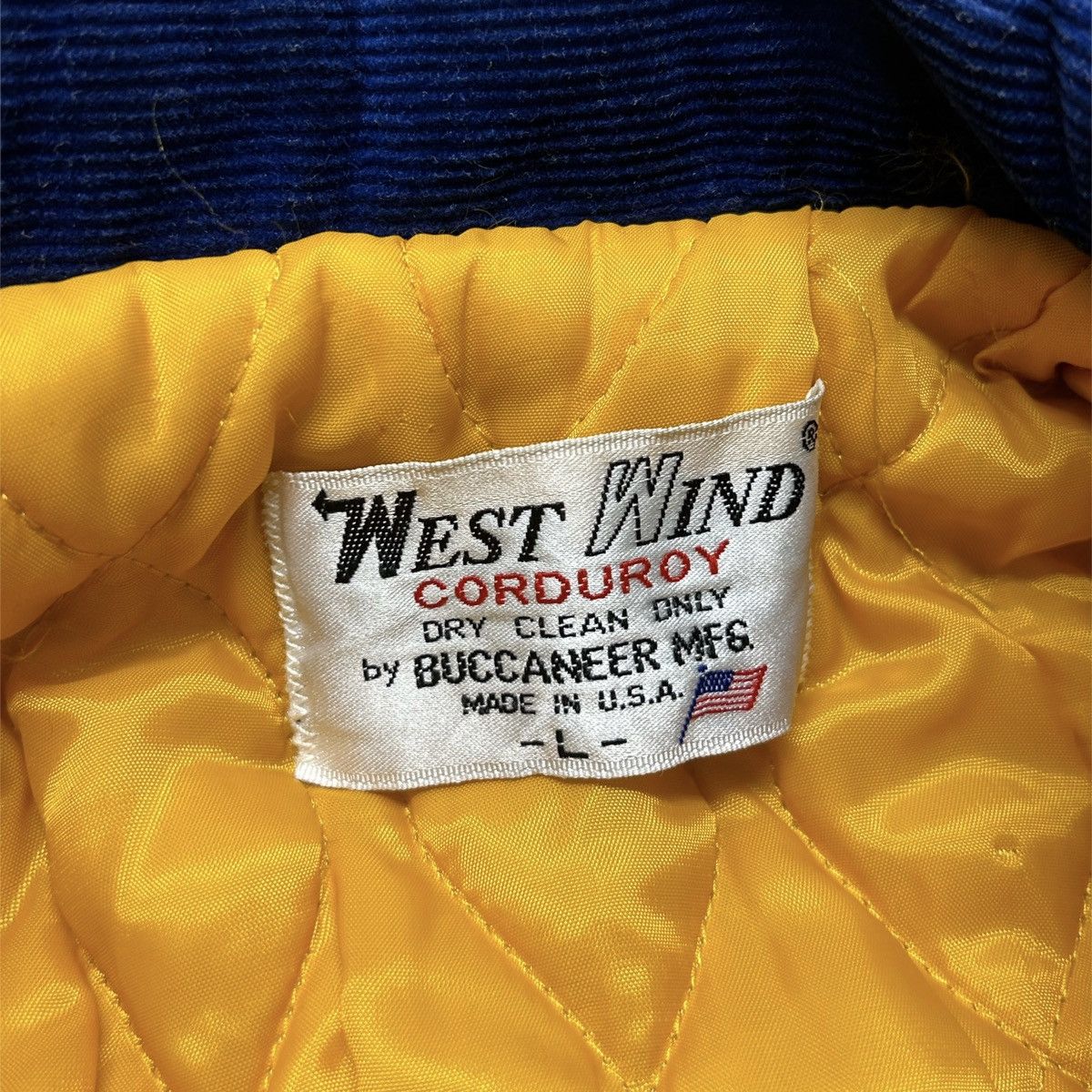 Vintage VTG West Wind Corduroy School Varsity Jacket Chain Stitched Size US L / EU 52-54 / 3 - 5 Thumbnail