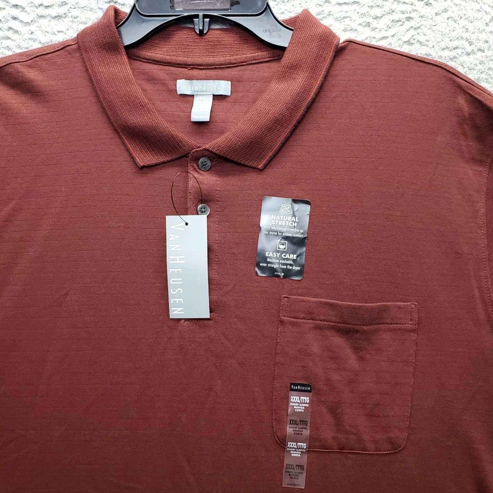 Van Heusen Van Heusen Polo Shirt Mens 3XL Dark Red Short Sleeve Easy Care Polo Size US XXL / EU 58 / 5 - 8 Thumbnail