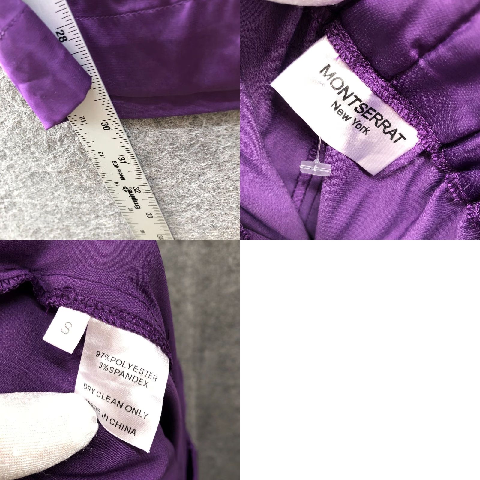 Vintage Montserrat NY Satin Lounge Pants Womens S Purple Pull On Pajama Size 28" / US 6 / IT 42 - 8 Thumbnail