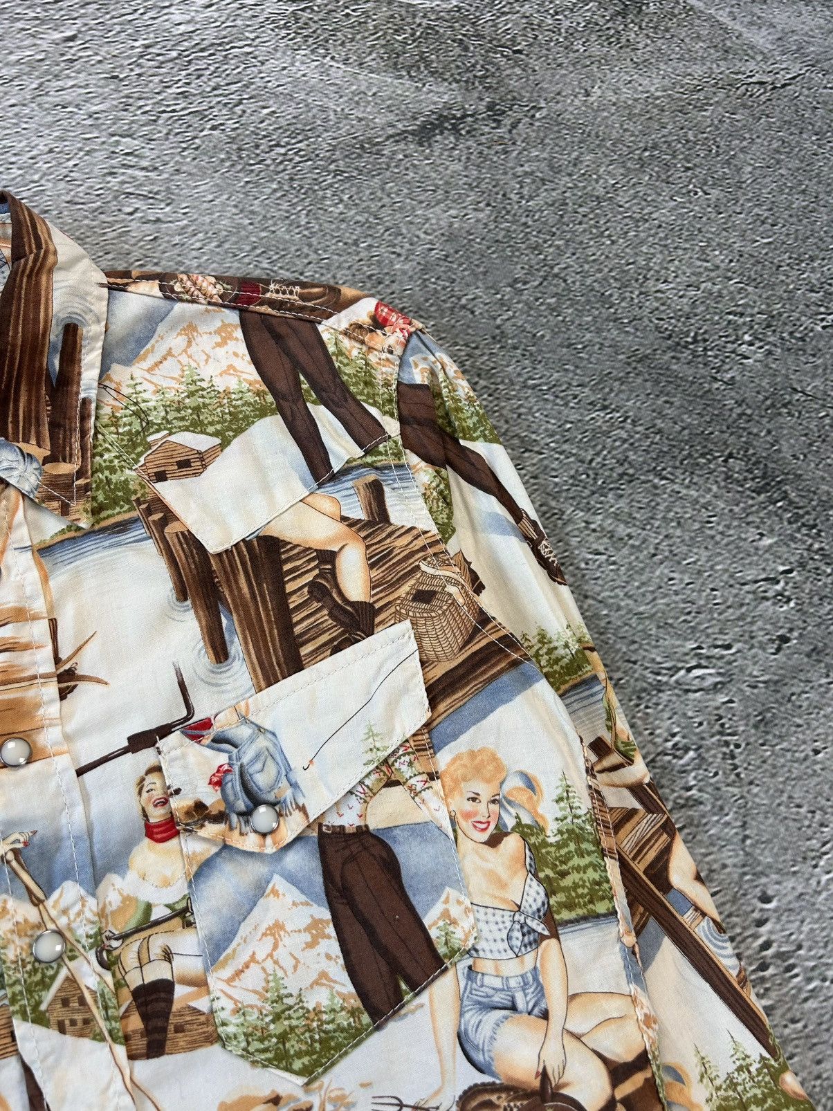 Evisu Evisu shirt button-up playboy style sexy fullprint Size US S / EU 44-46 / 1 - 3 Thumbnail