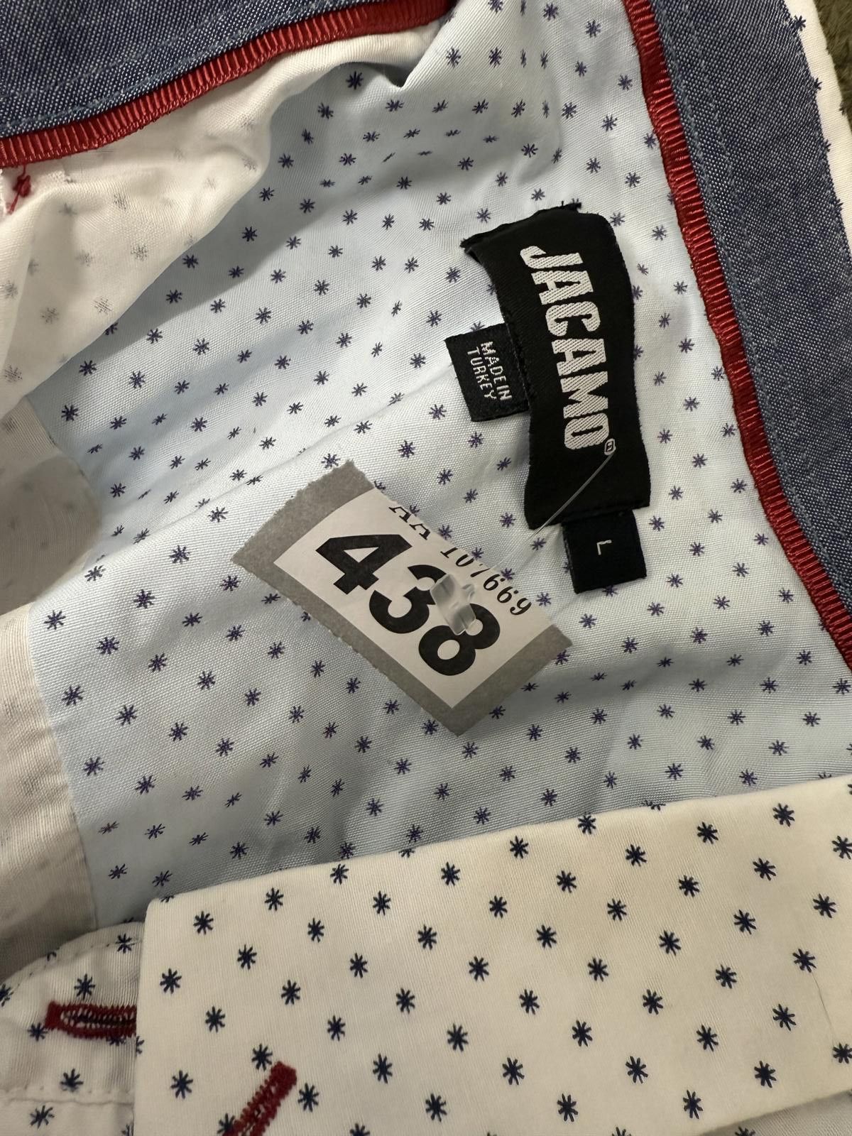 Other Jacamo Men's White Button-Up Shirt with Blue Star Pattern Size US L / EU 52-54 / 3 - 2 Thumbnail