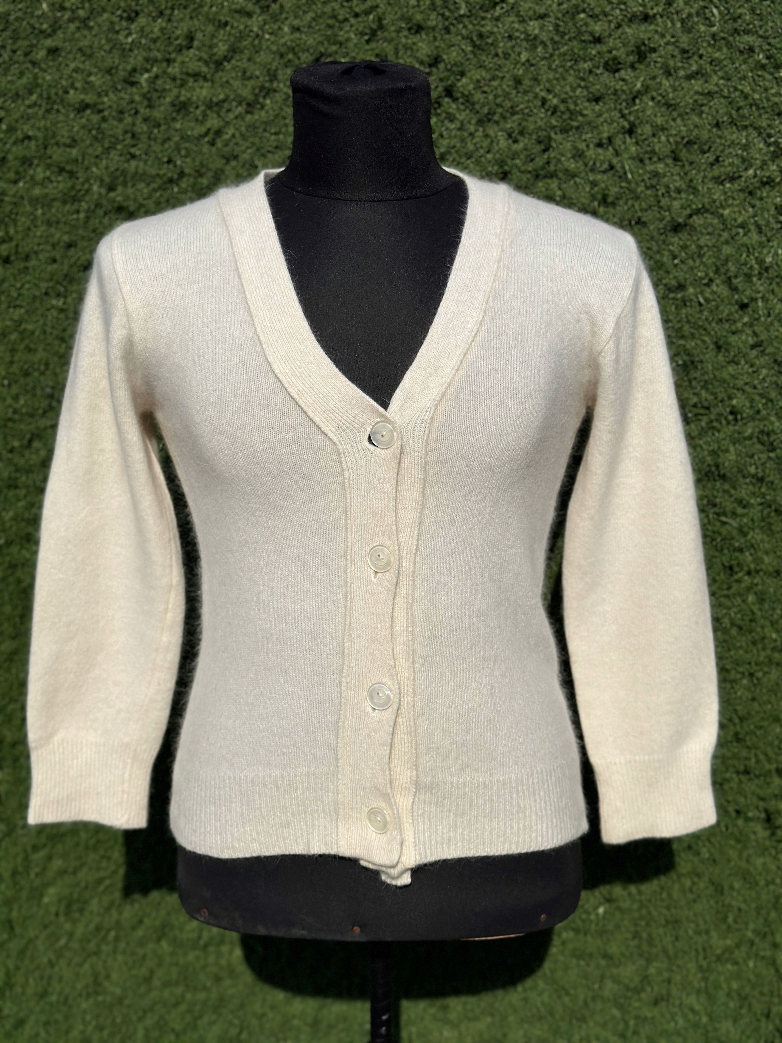 Prada Prada Wool Alpaca Cardigan Structured V Knit Size 42 IT Size M / US 6-8 / IT 42-44 - 1 Thumbnail
