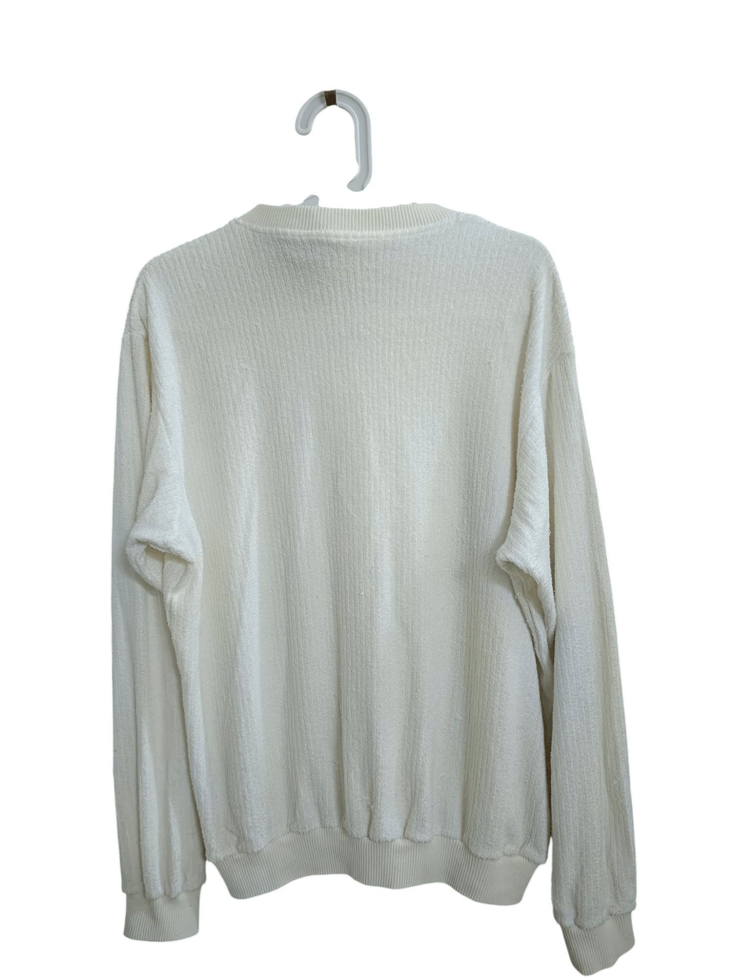 Adidas Vintage Adidas 80s white knit v-neck sweater iconic logo Size US M / EU 48-50 / 2 - 2 Thumbnail
