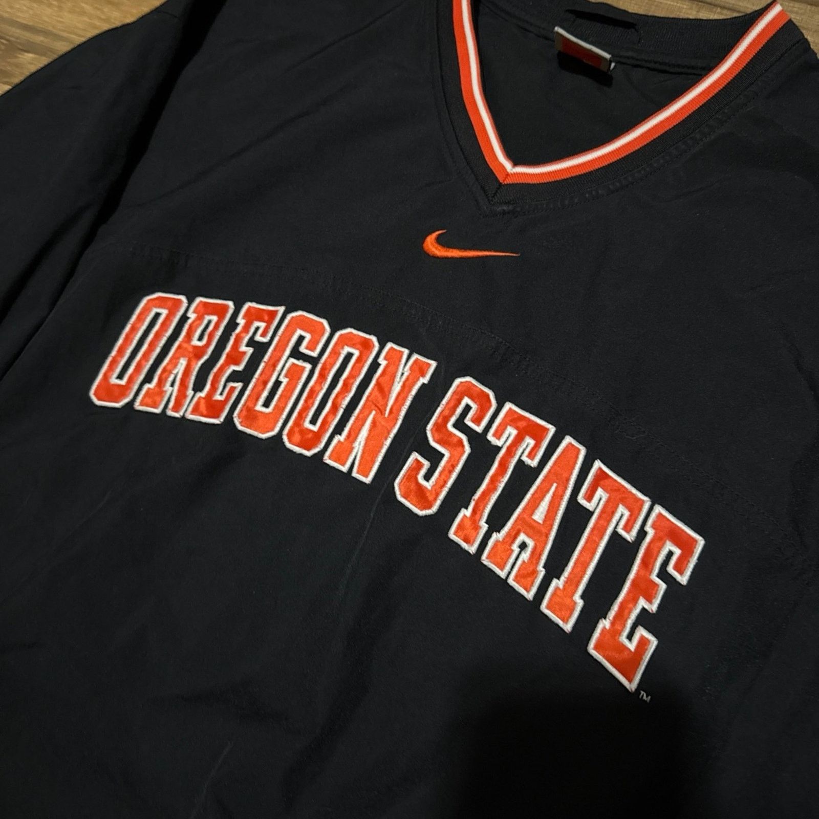 Nike Y2K Nike Team Oregon State Center Swoosh Windbreaker Size US L / EU 52-54 / 3 - 3 Thumbnail