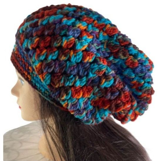 Handmade Crochet Slouch Hat Slouchy Beanie Snood Handmade Adult Size Size ONE SIZE - 3 Thumbnail