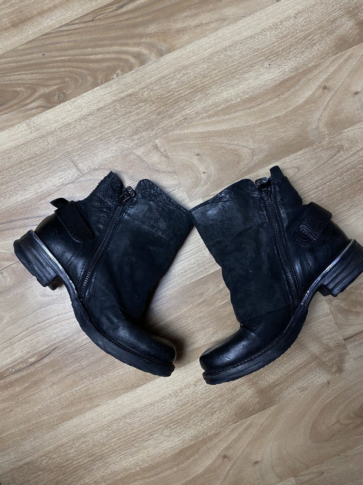 A.S.98 Vintage AS 98 Zip Ankle Rick Owens Style Leather Biker Boots Size US 6 / IT 36 - 2 Thumbnail
